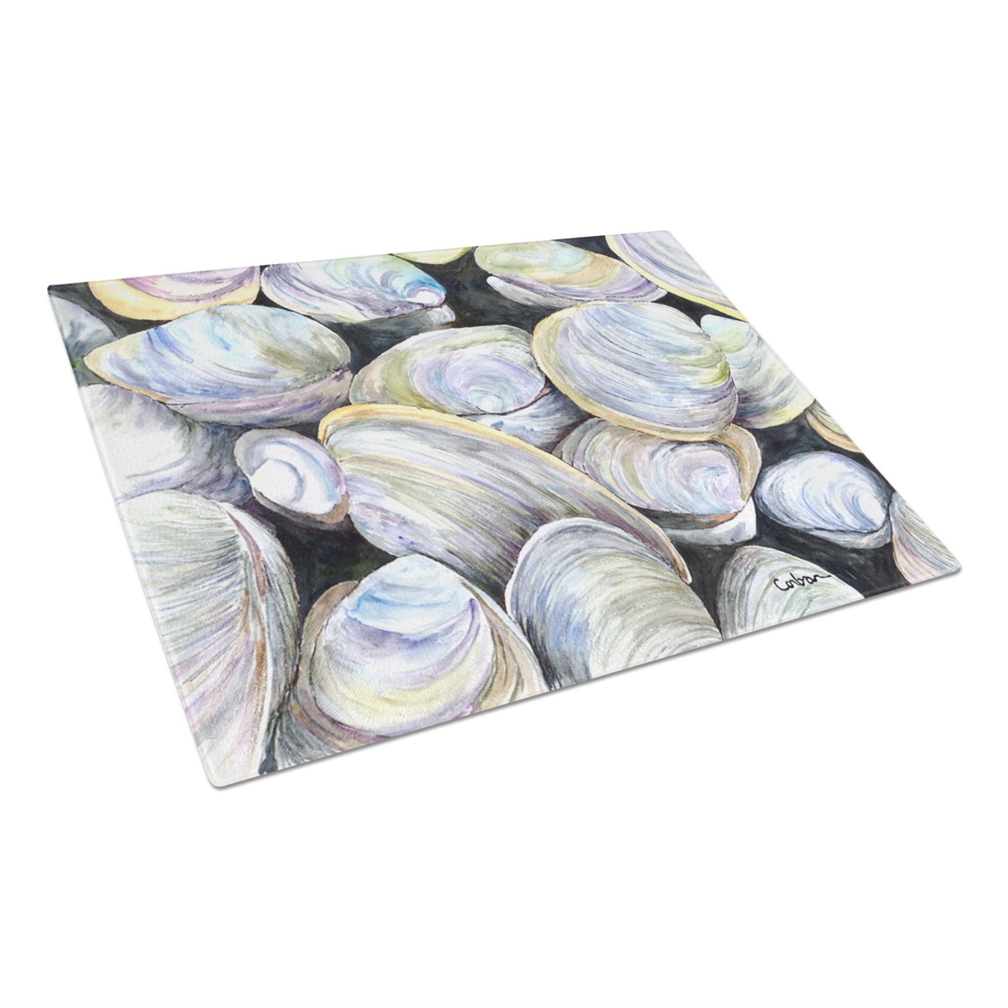 Clam Quahog Glass Cutting Board Large