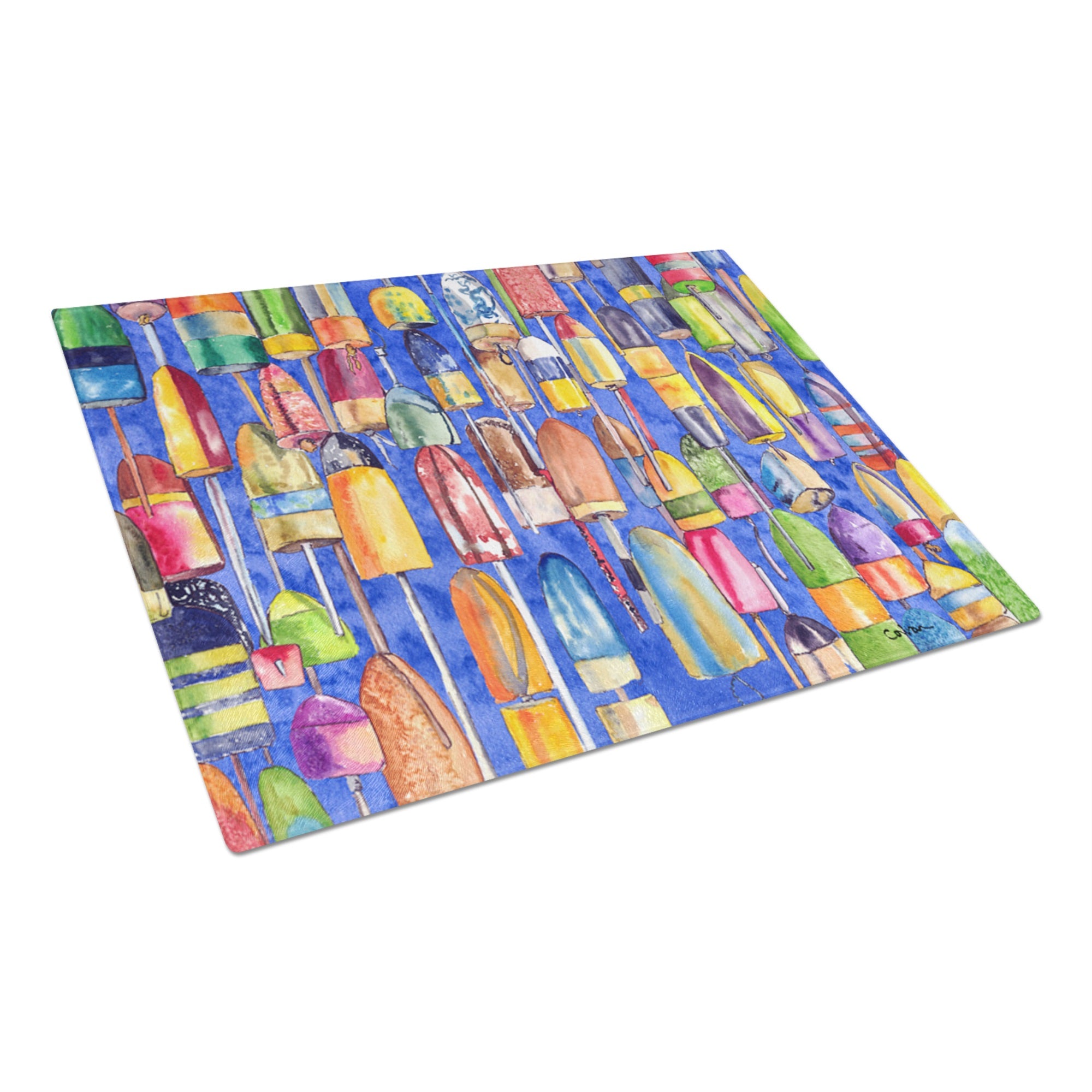 Lobster Bouys Glass Cutting Board Large
