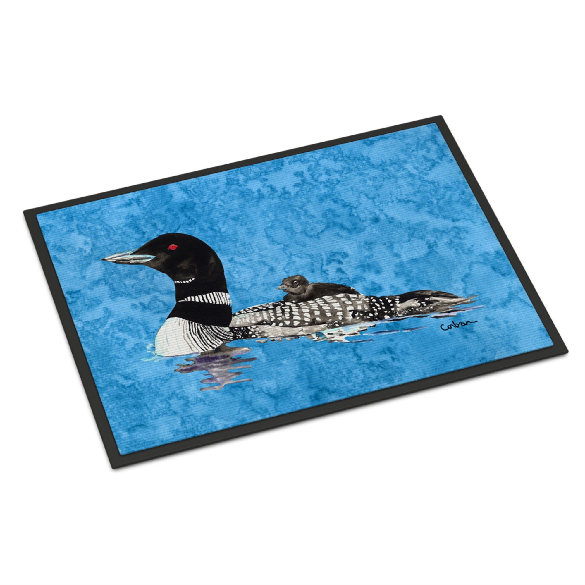 Momma And Baby Loon Indoor Or Outdoor Mat 18X27