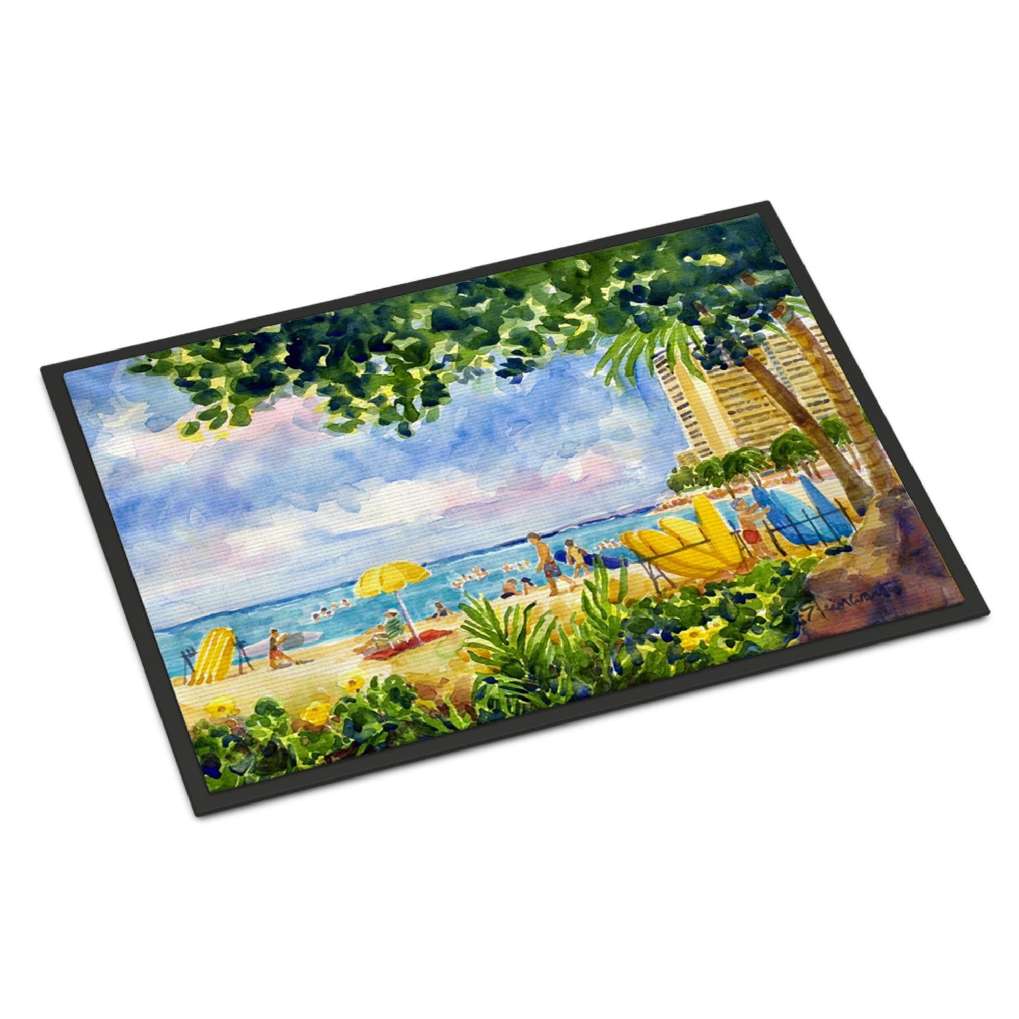 Beach Resort View From The Condo Indoor Or Outdoor Mat 18X27