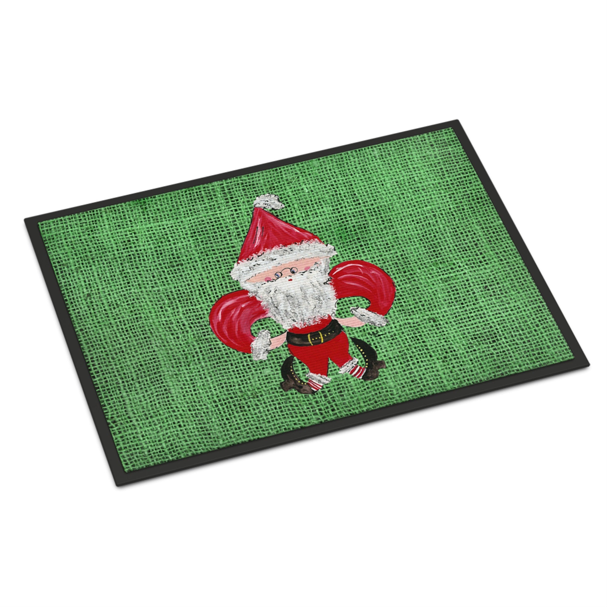 Christmas Santa Fleur De Lis Indoor Or Outdoor Mat 18X27
