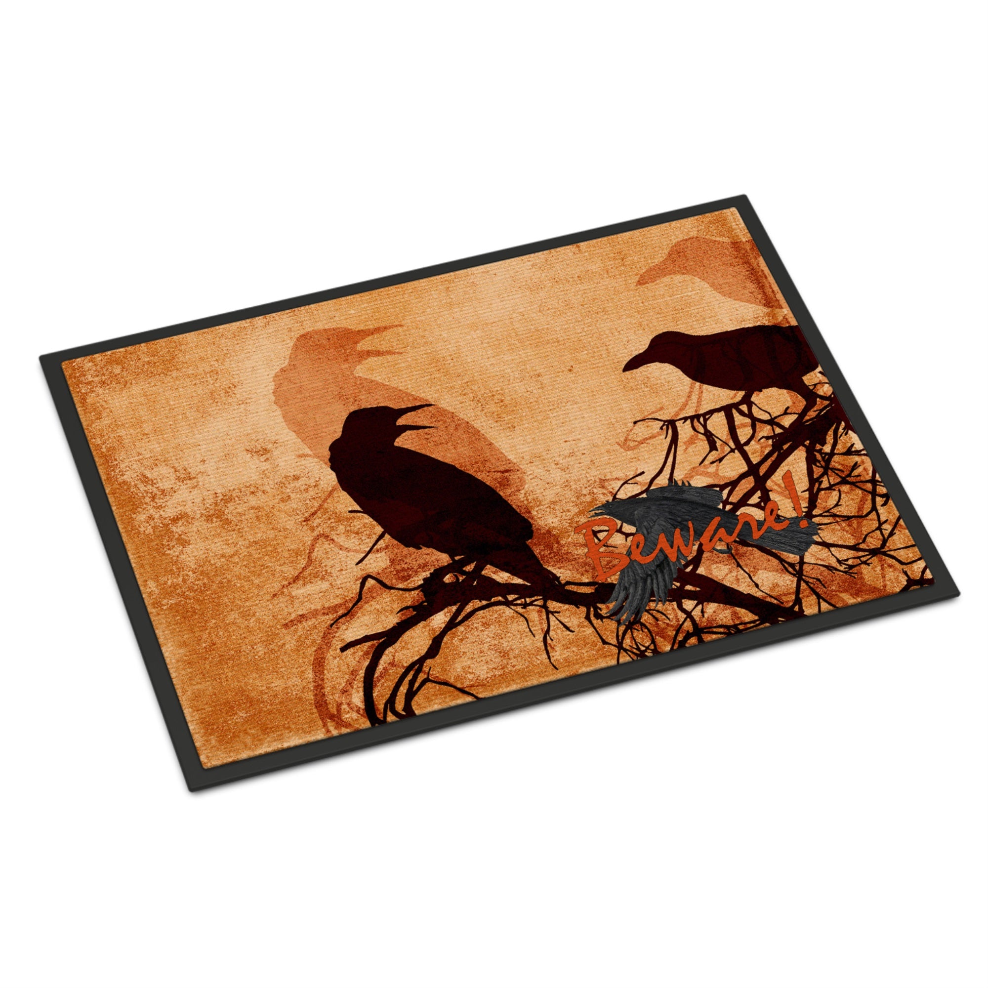 Beware Of The Black Crows Halloween Indoor Or Outdoor Mat 18X27