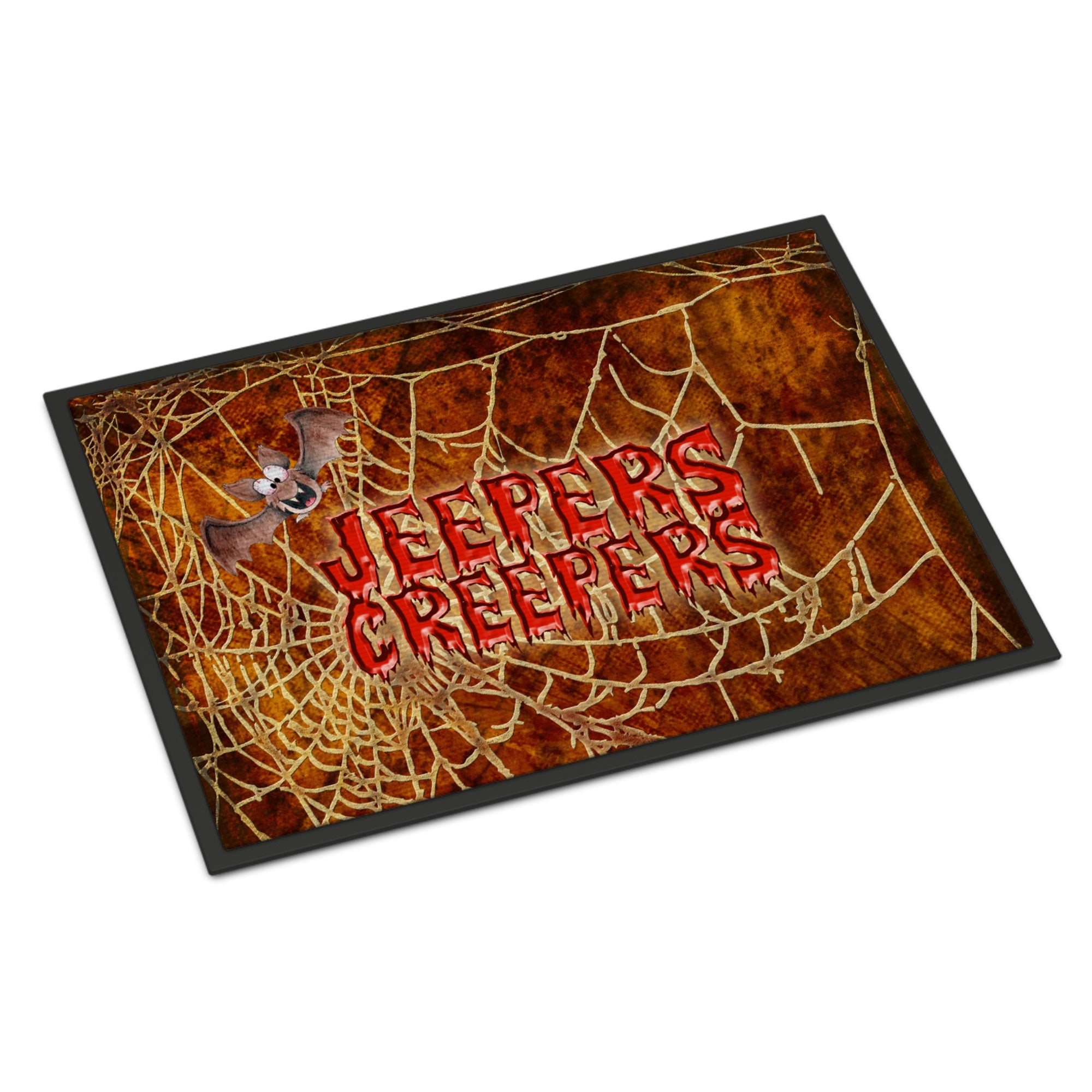 Jeepers Creepers With Bat And Spider Web Halloween Indoor Or Outdoor Mat 18X27