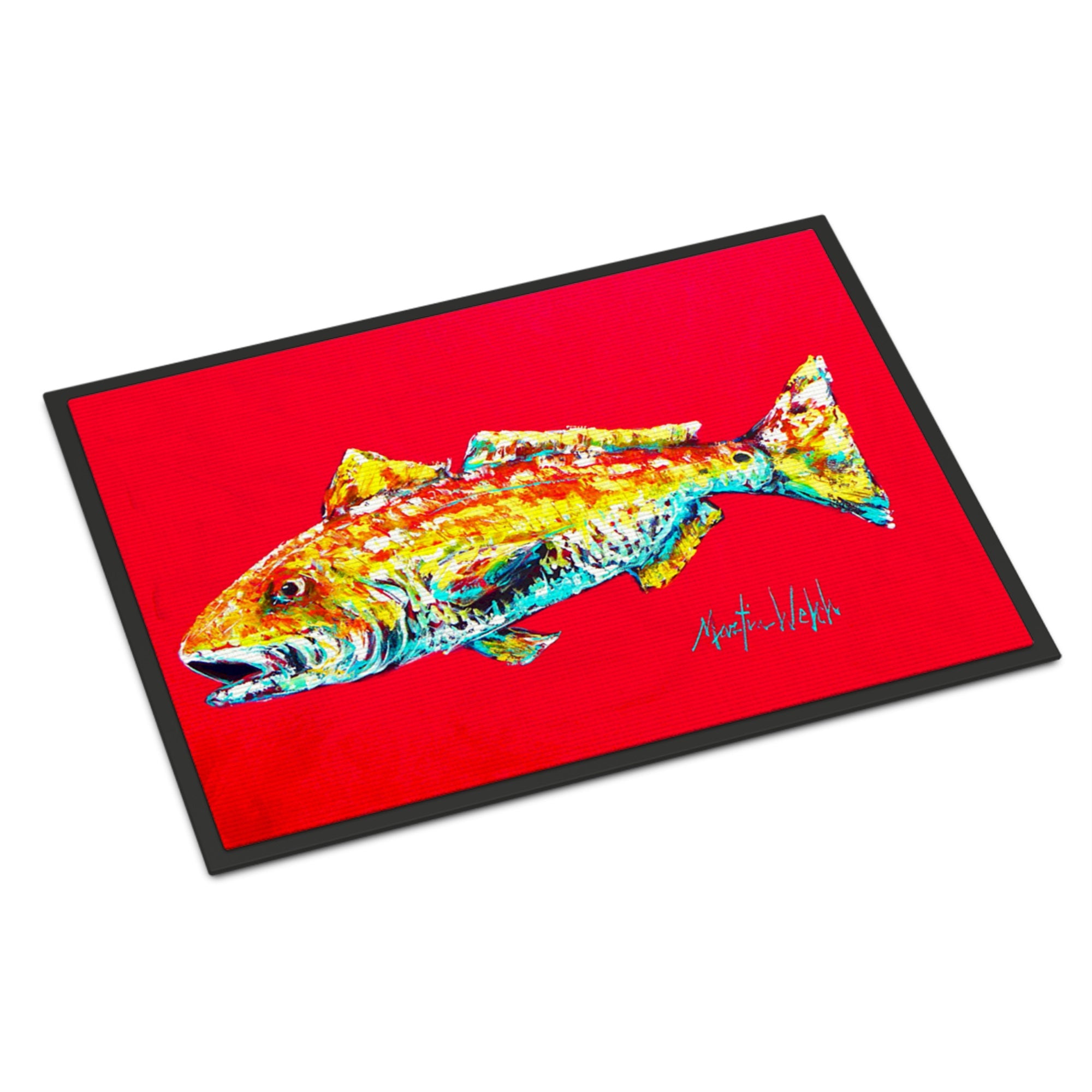 Fish - Red Fish Alphonzo Indoor Or Outdoor Mat 18X27