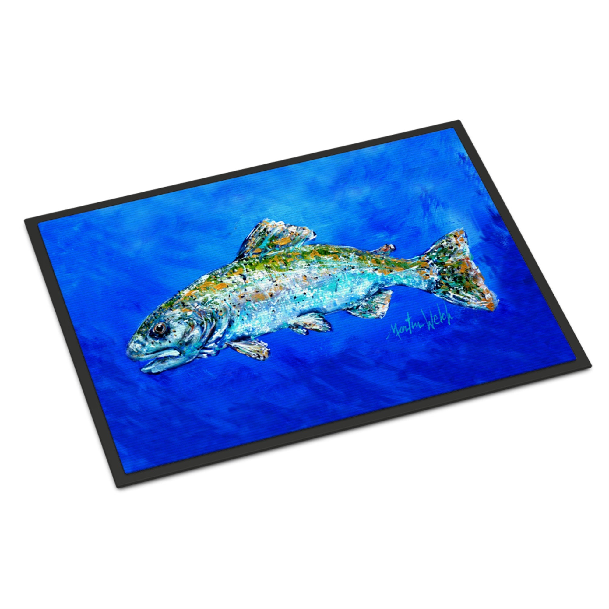 Fish Headed Downstream Indoor Or Outdoor Mat 18X27