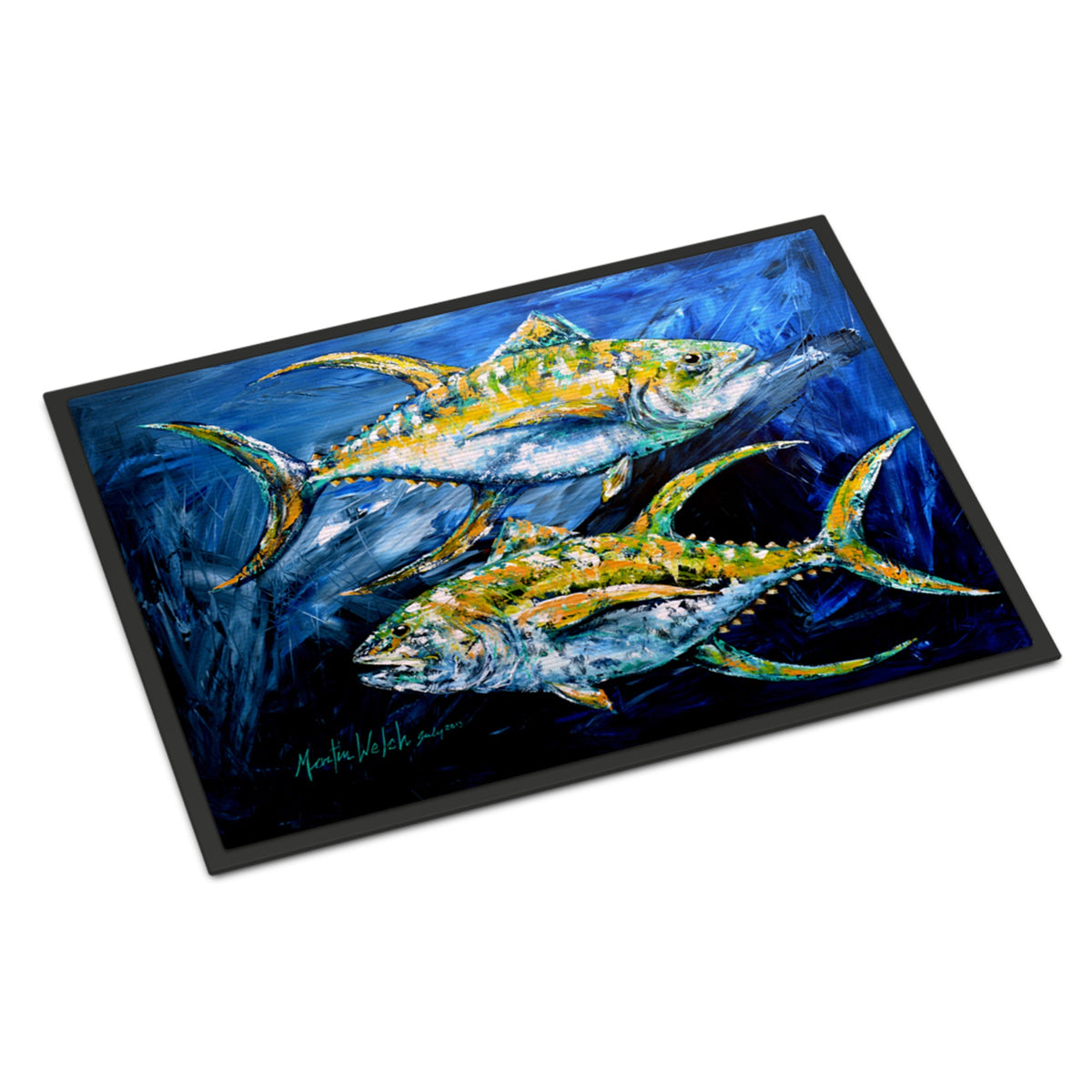 Fish - Tuna Tuna Blue Indoor Or Outdoor Mat 18X27