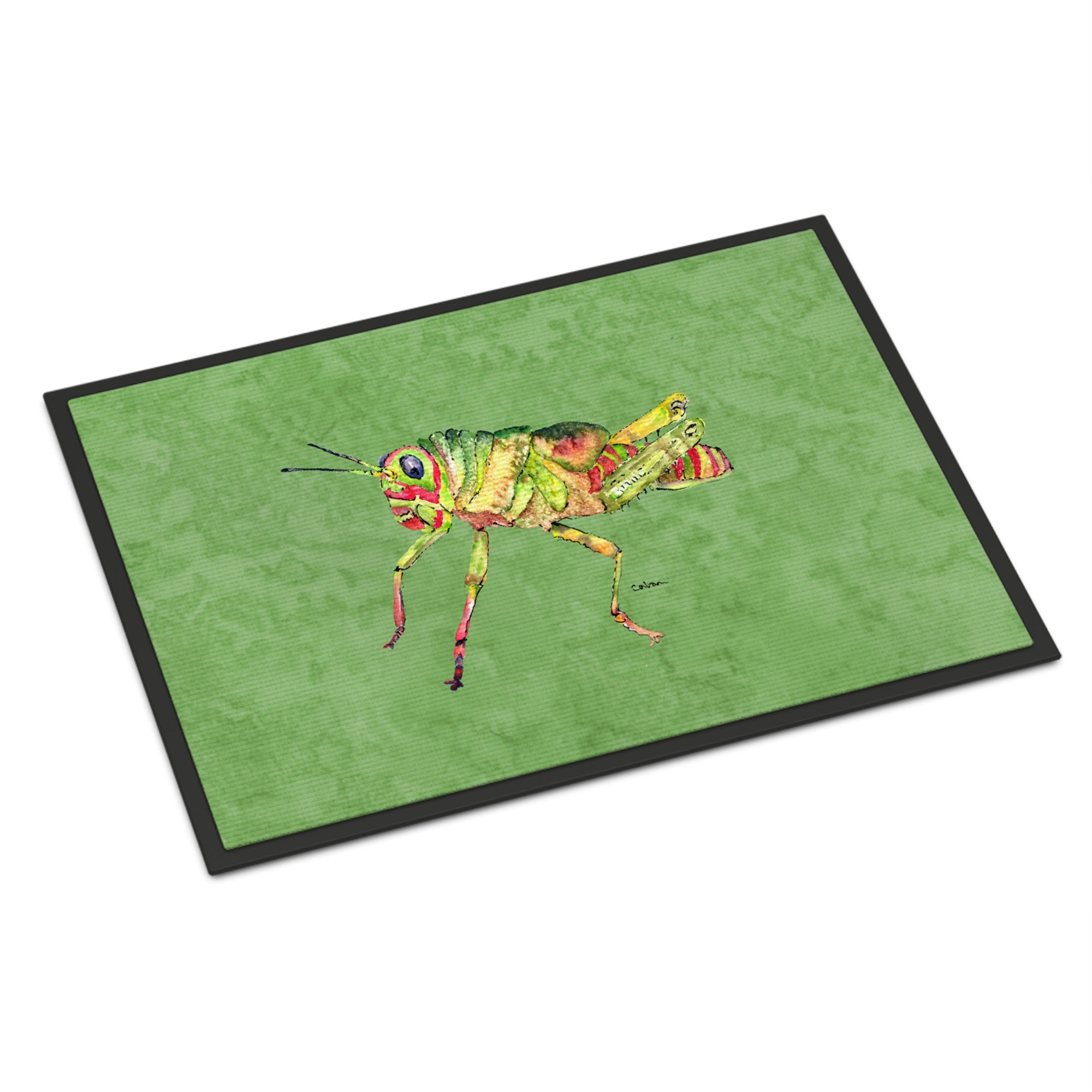 Grasshopper On Avacado Indoor Or Outdoor Mat 18X27