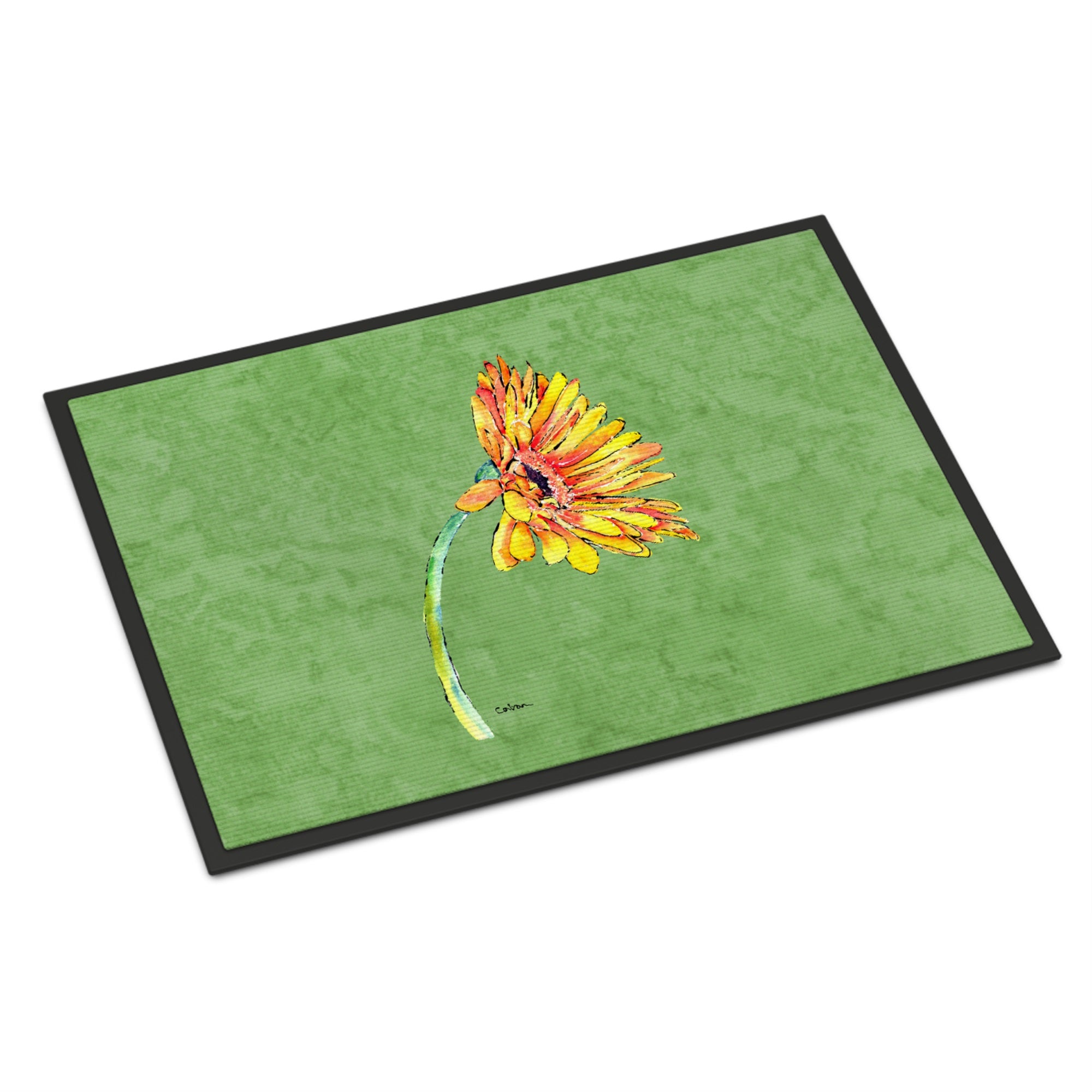 Gerber Daisy Orange Indoor Or Outdoor Mat 18X27