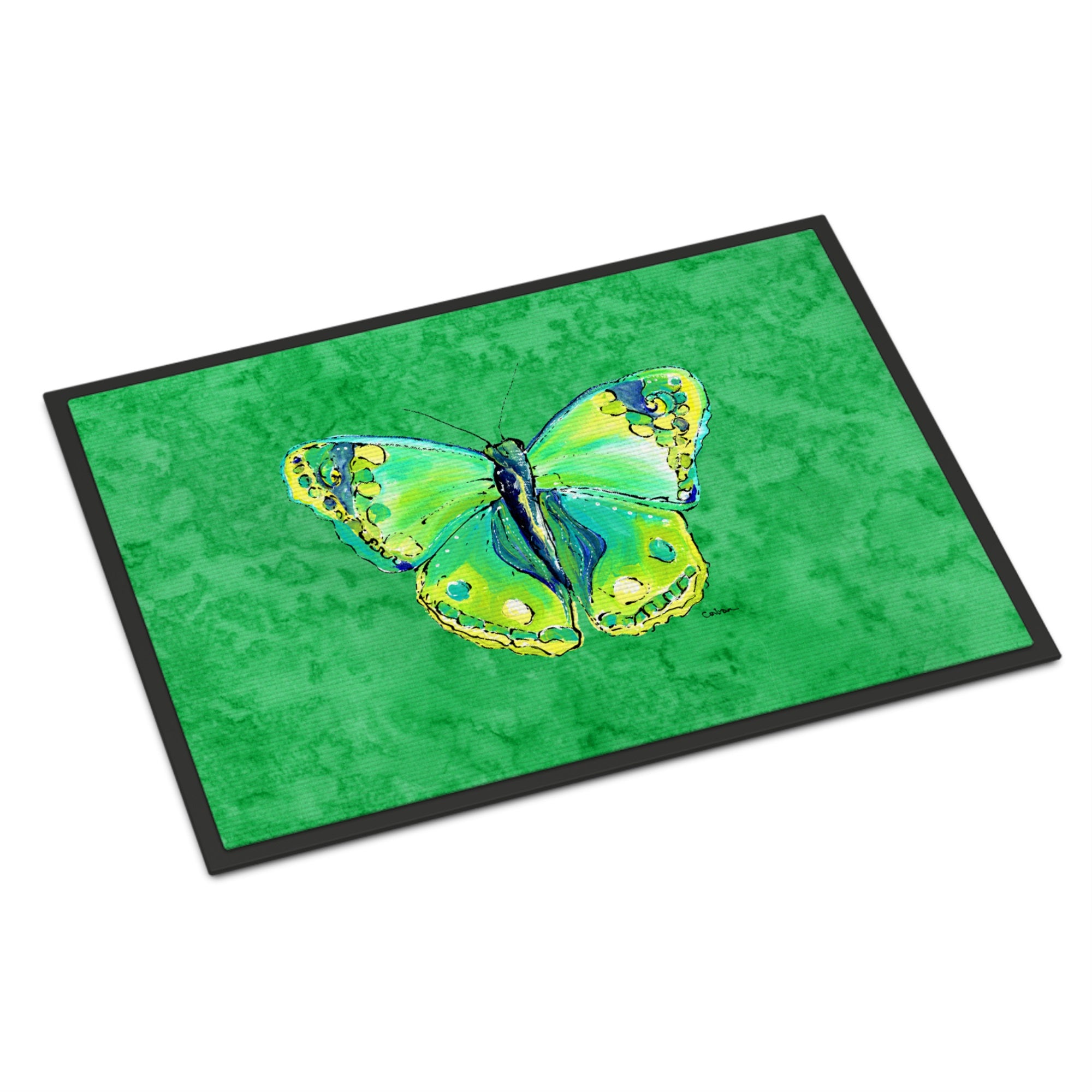 Butterfly Green On Green Indoor Or Outdoor Mat 18X27