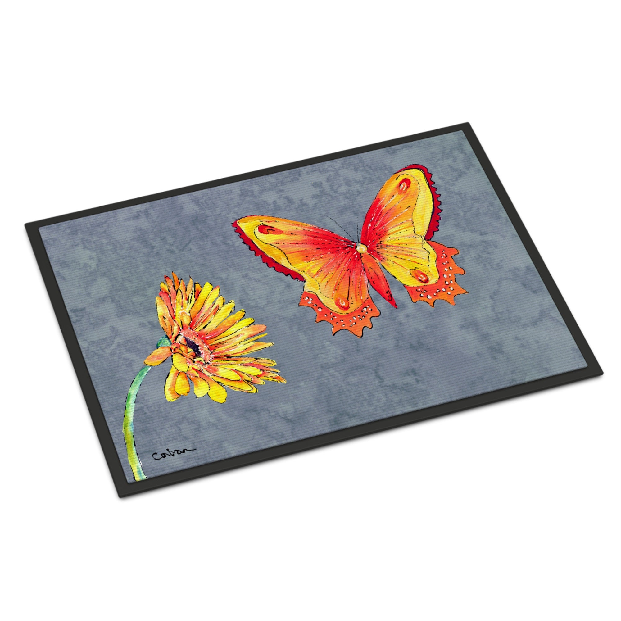Gerber Daisy And Buttefly Indoor Or Outdoor Mat 18X27