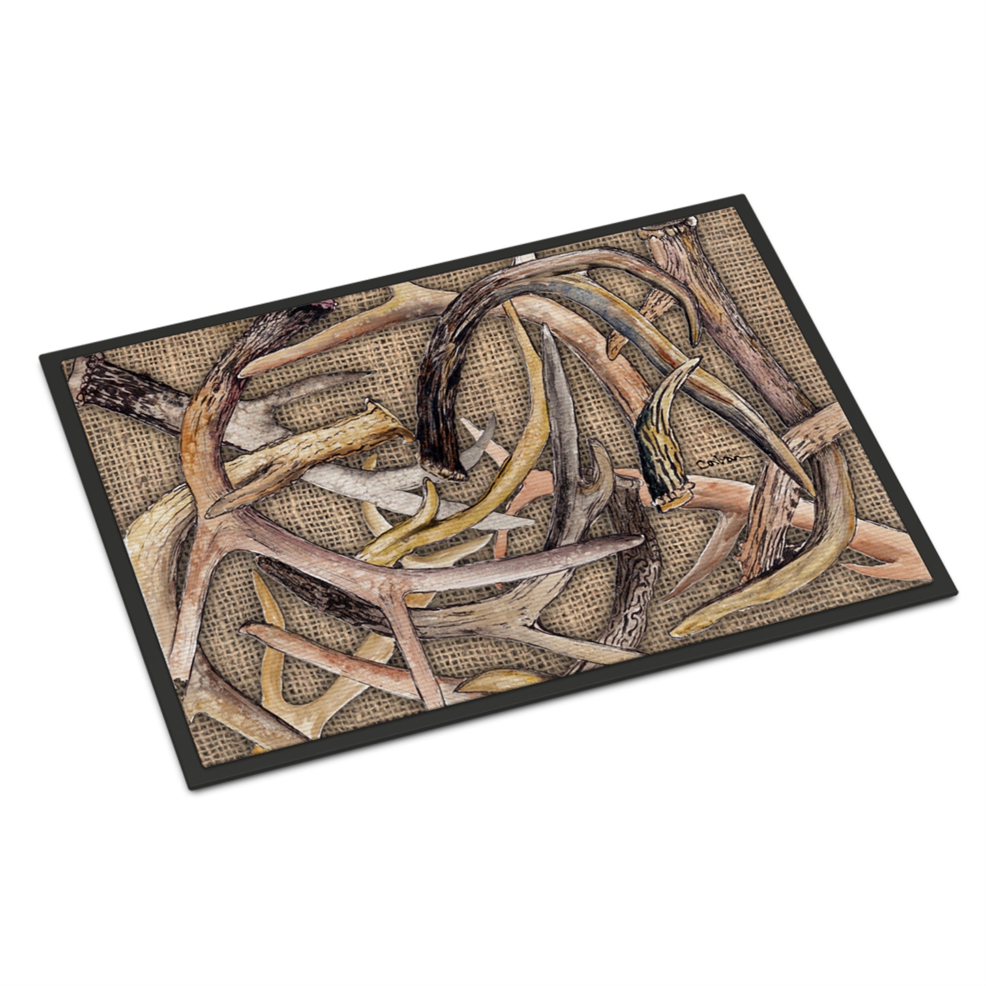 Deer Horns Indoor Or Outdoor Mat 24X36