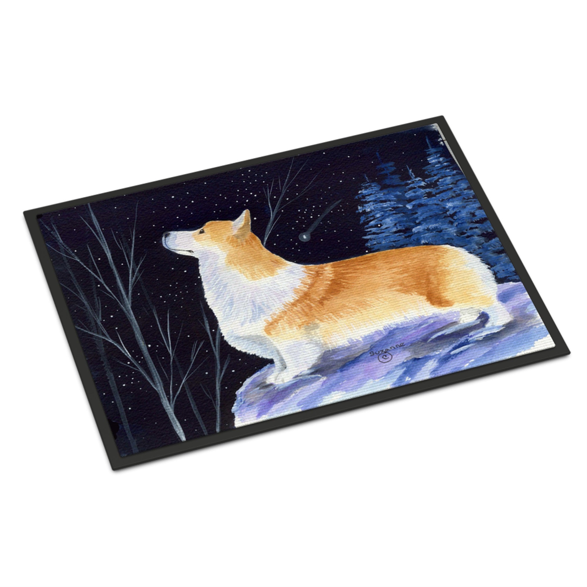 Starry Night Corgi Indoor Or Outdoor Mat 24X36