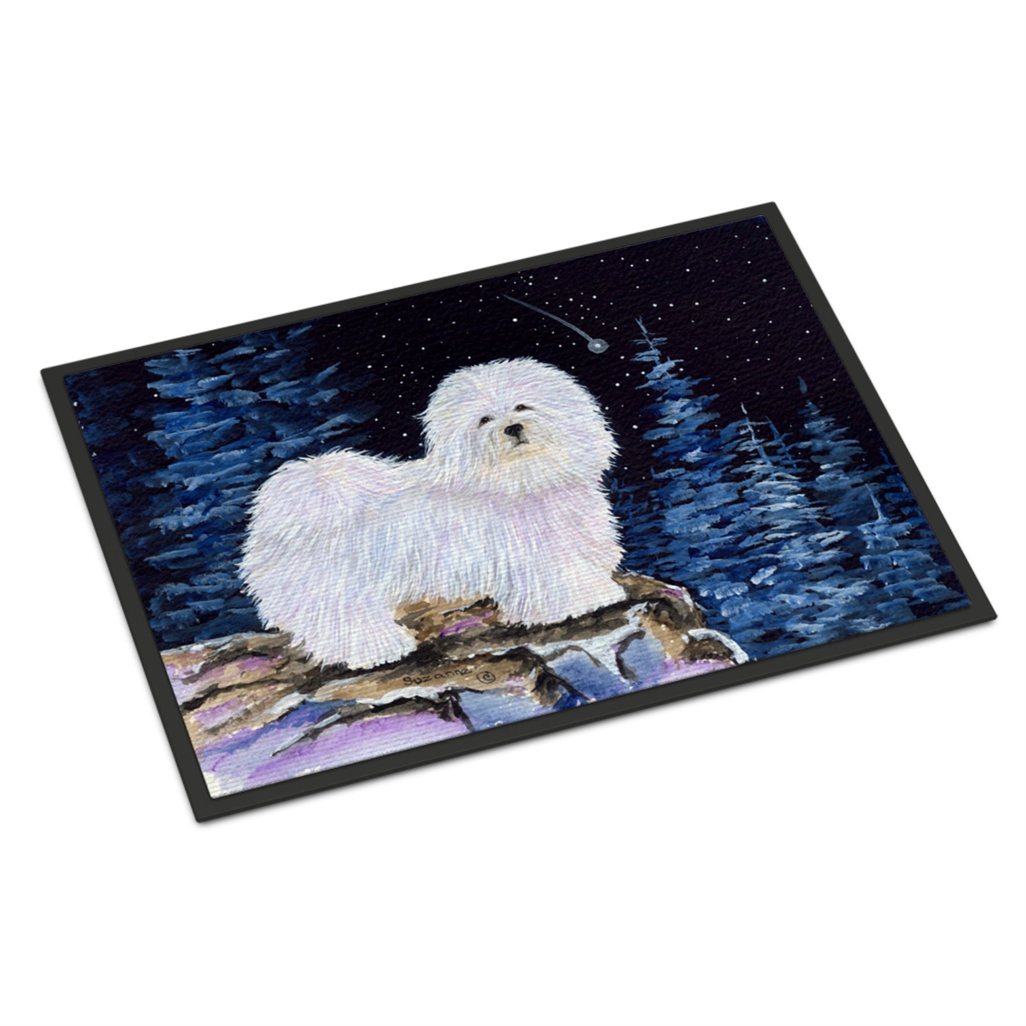 Starry Night Coton De Tulear Indoor Or Outdoor Mat 24X36