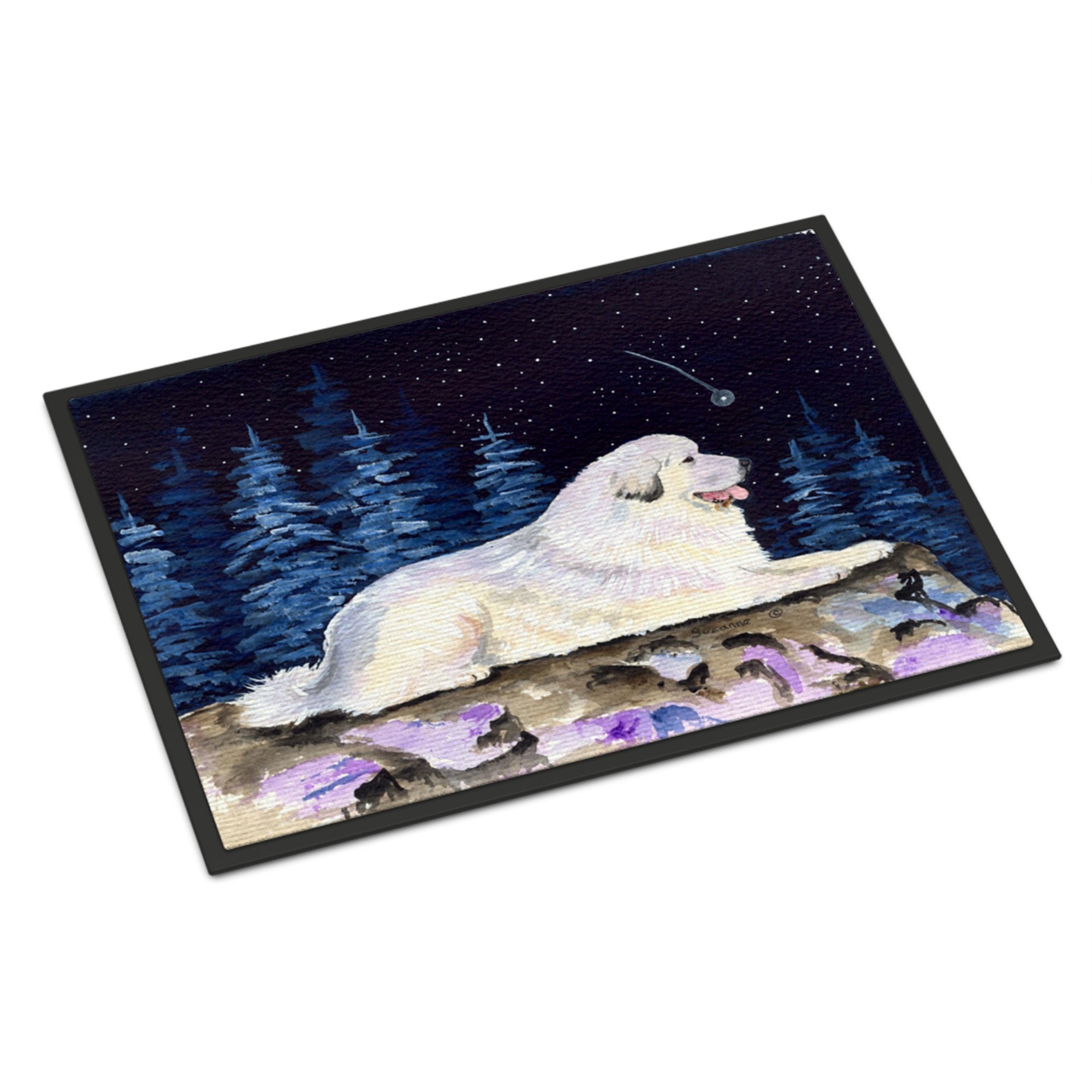 Starry Night Great Pyrenees Indoor Or Outdoor Mat 24X36