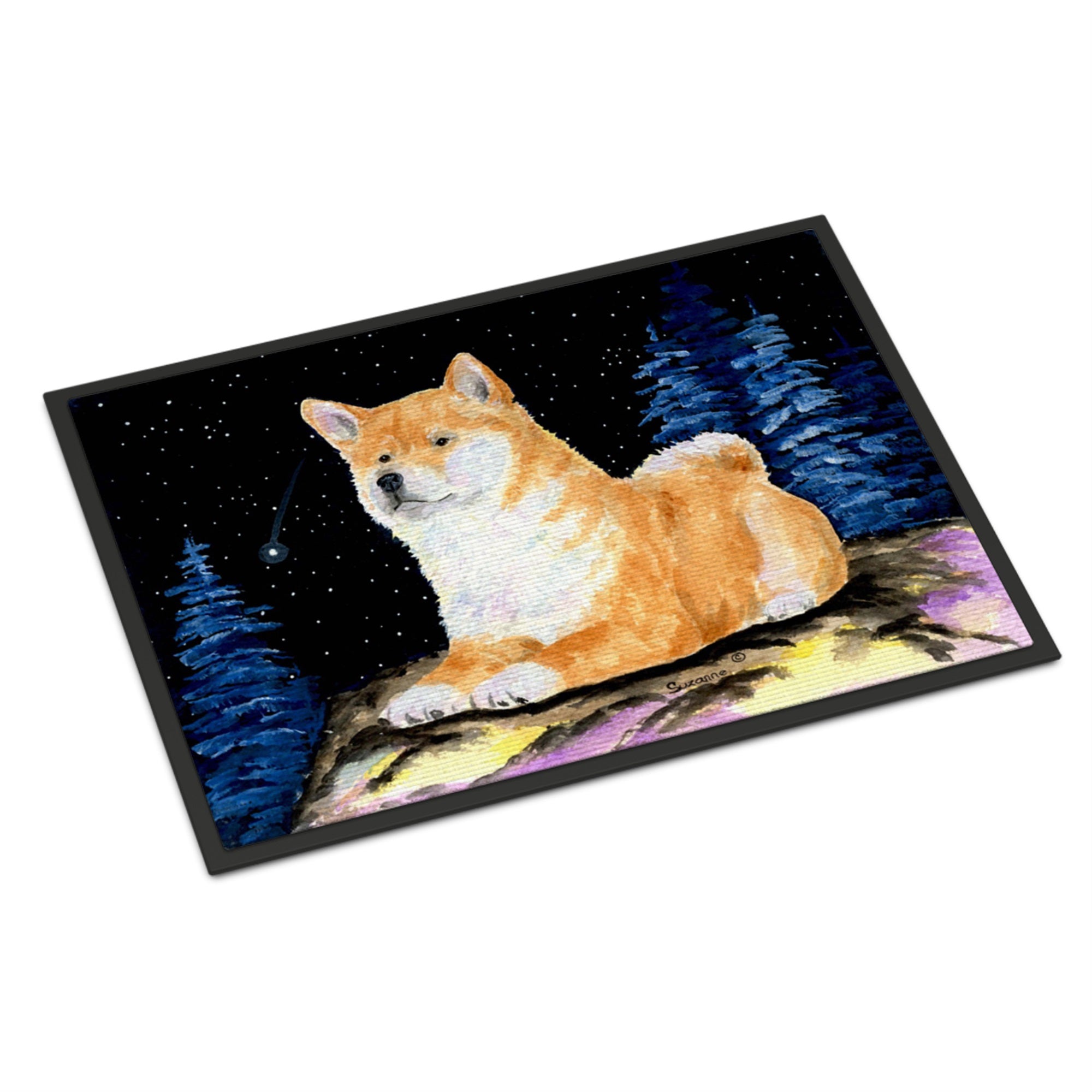Starry Night Shiba Inu Indoor Or Outdoor Mat 24X36