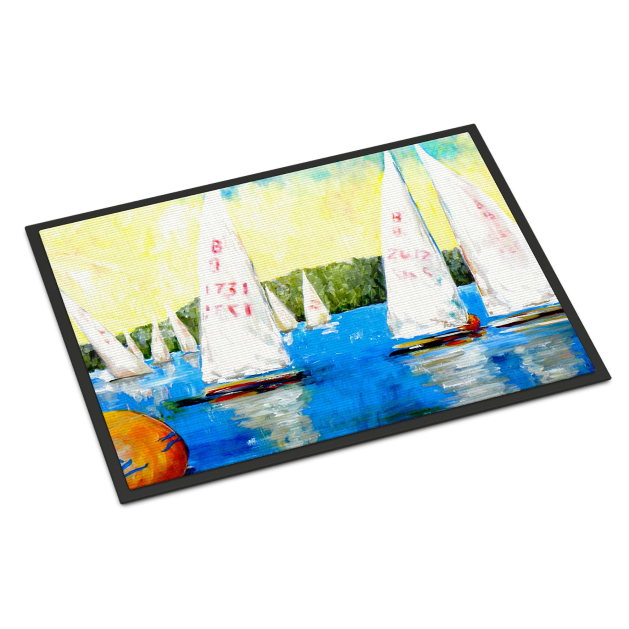 Sailboats Round The Mark Indoor Or Outdoor Mat 24X36