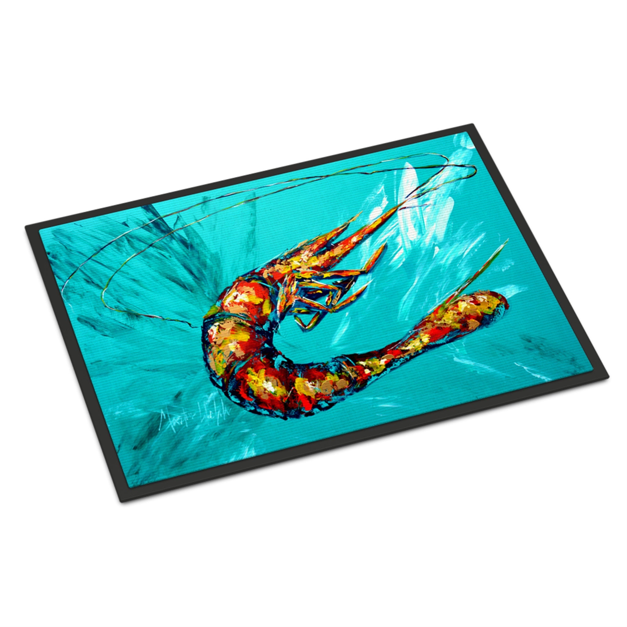 Shrimp Teal Shrimp Indoor Or Outdoor Mat 24X36
