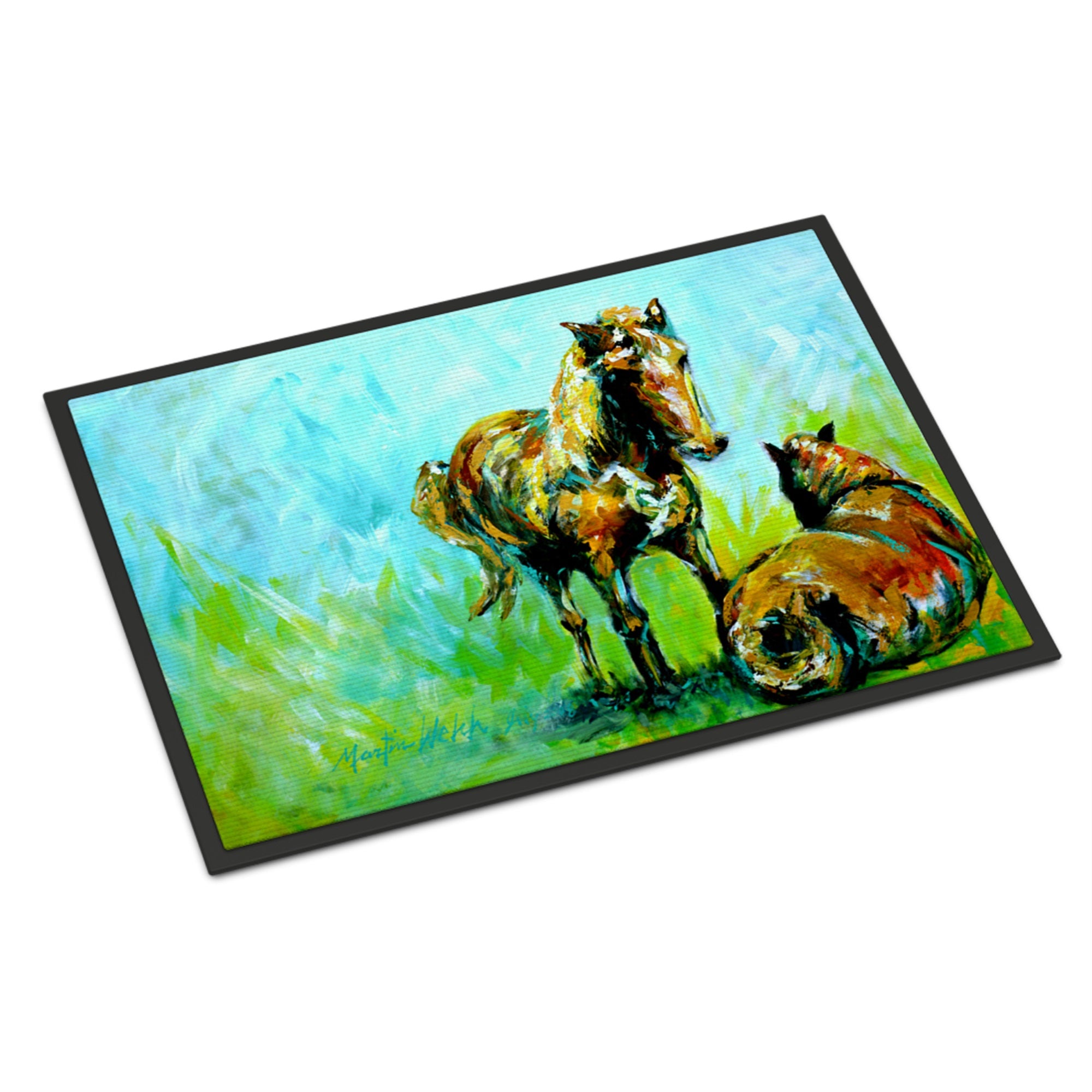 Horse Grazin Indoor Or Outdoor Mat 24X36