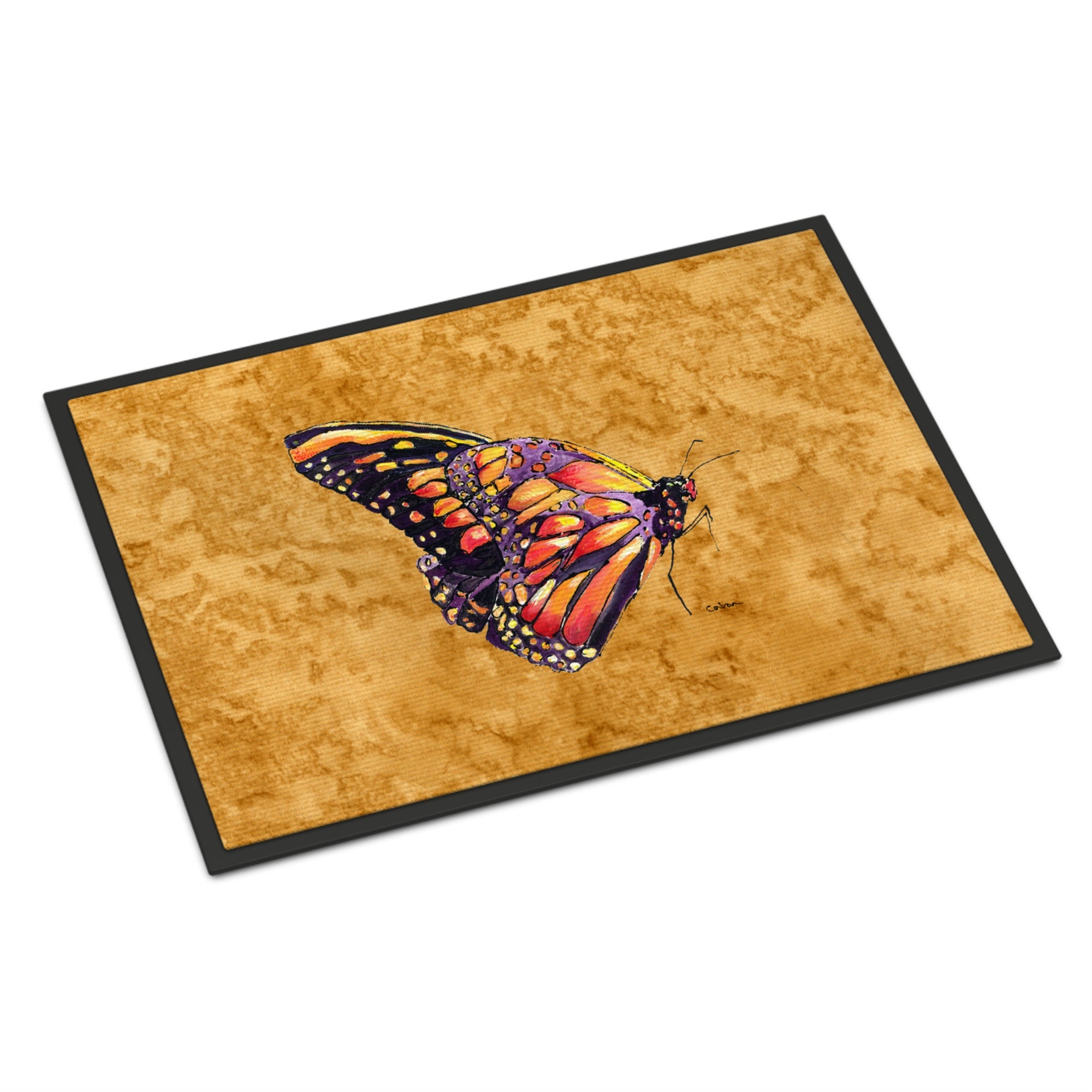 Butterfly On Gold Indoor Or Outdoor Mat 24X36