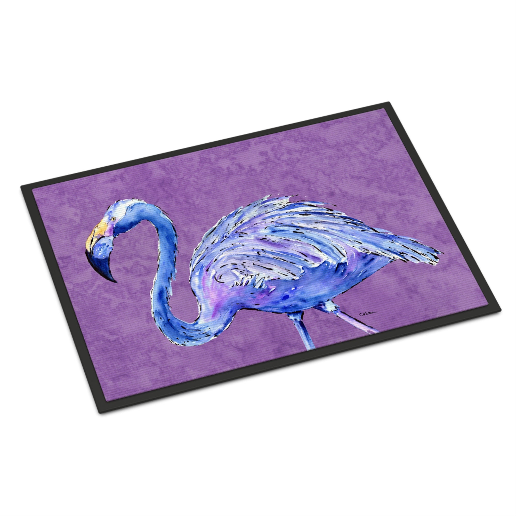 Flamingo On Purple Indoor Or Outdoor Mat 24X36