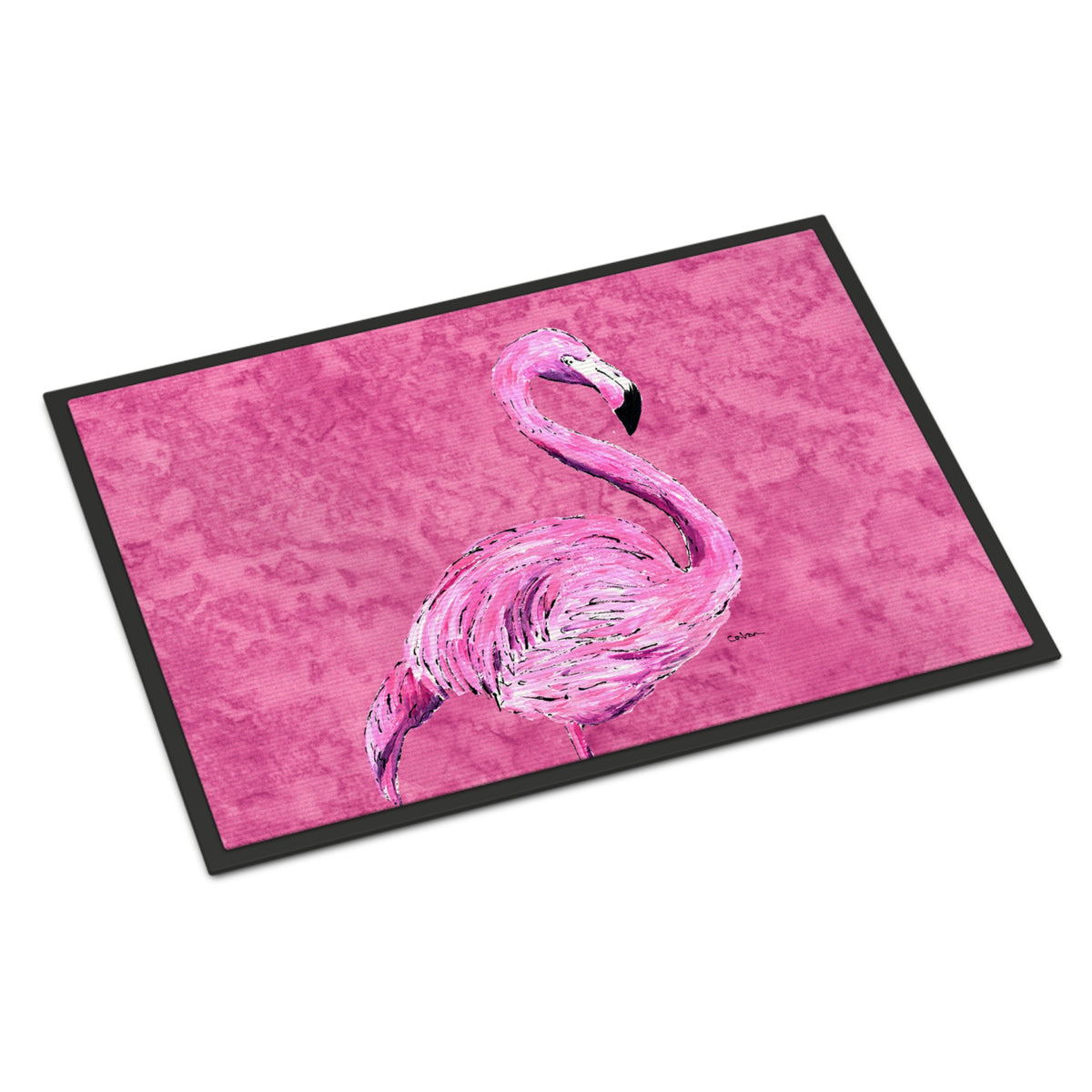 Flamingo On Pink Indoor Or Outdoor Mat 24X36