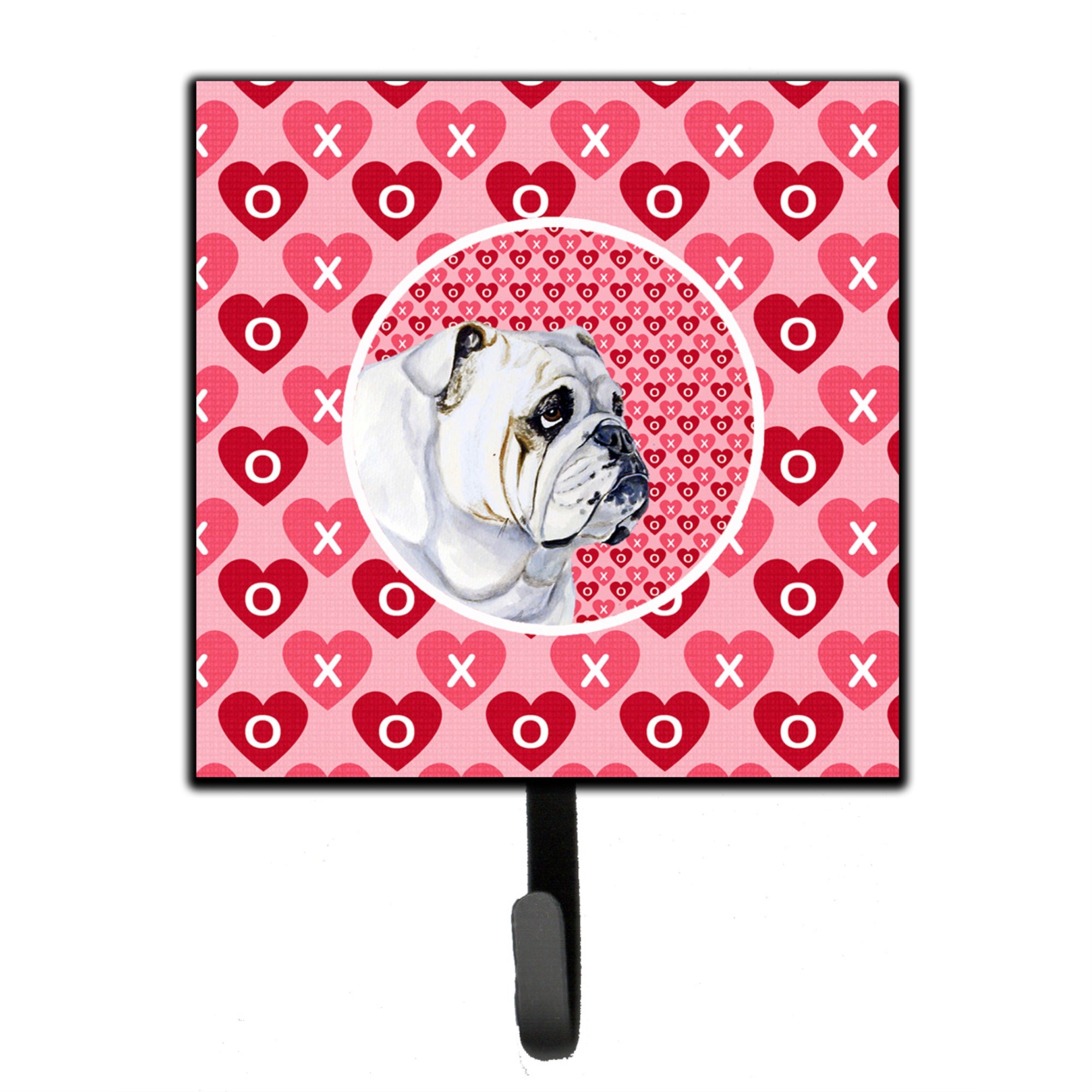 Bulldog English Hearts Love Valentine'S Day Leash Or Key Holder