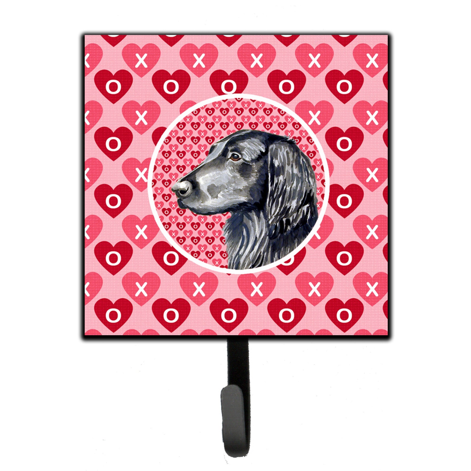 Flat Coated Retriever Hearts Love And Valentine'S Day Portrait Leash Or Key Holder