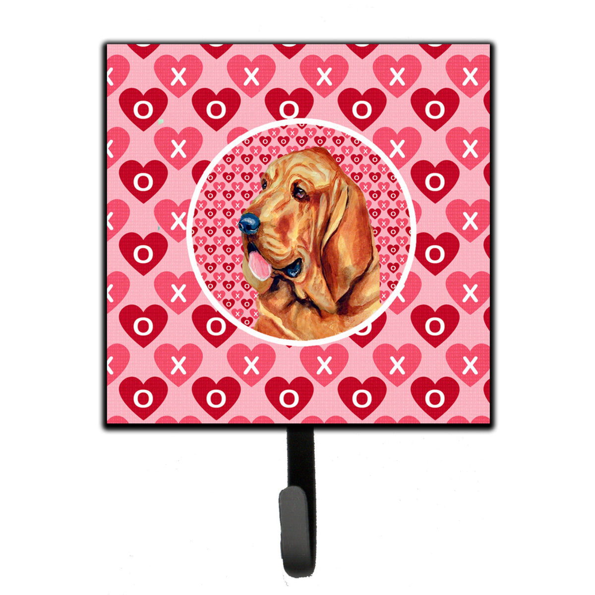 Bloodhound Hearts Love And Valentine'S Day Portrait Leash Or Key Holder