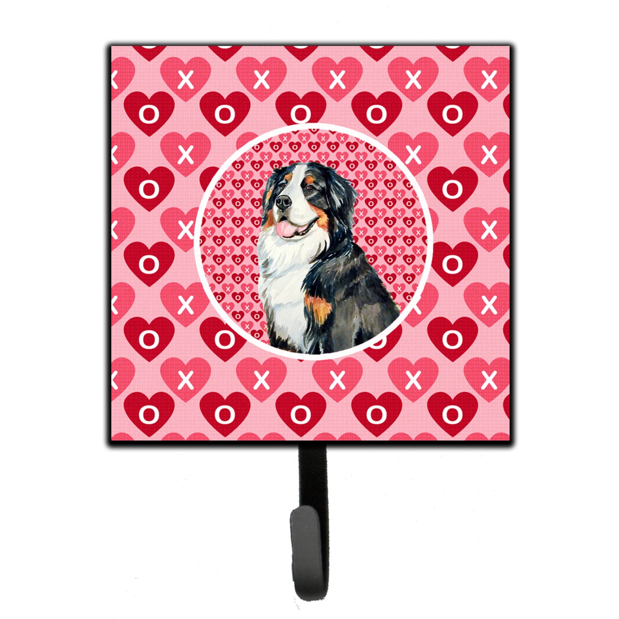 Bernese Mountain Dog Hearts Love And Valentine'S Day Portrait Leash Or Key Holder