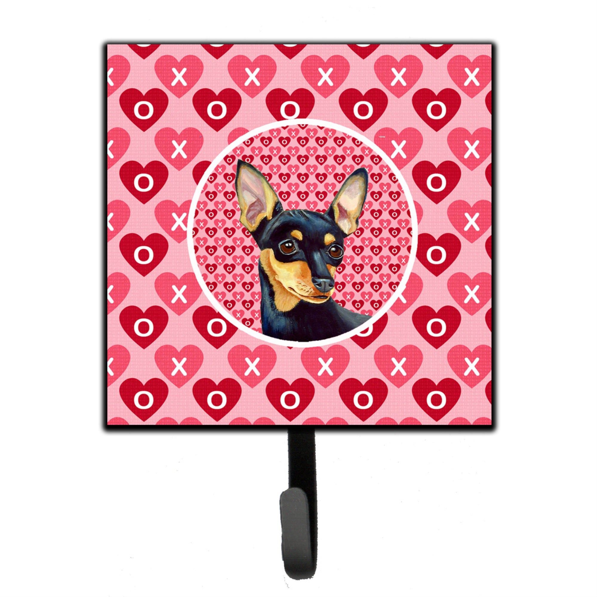 Min Pin Hearts Love And Valentine'S Day Portrait Leash Or Key Holder