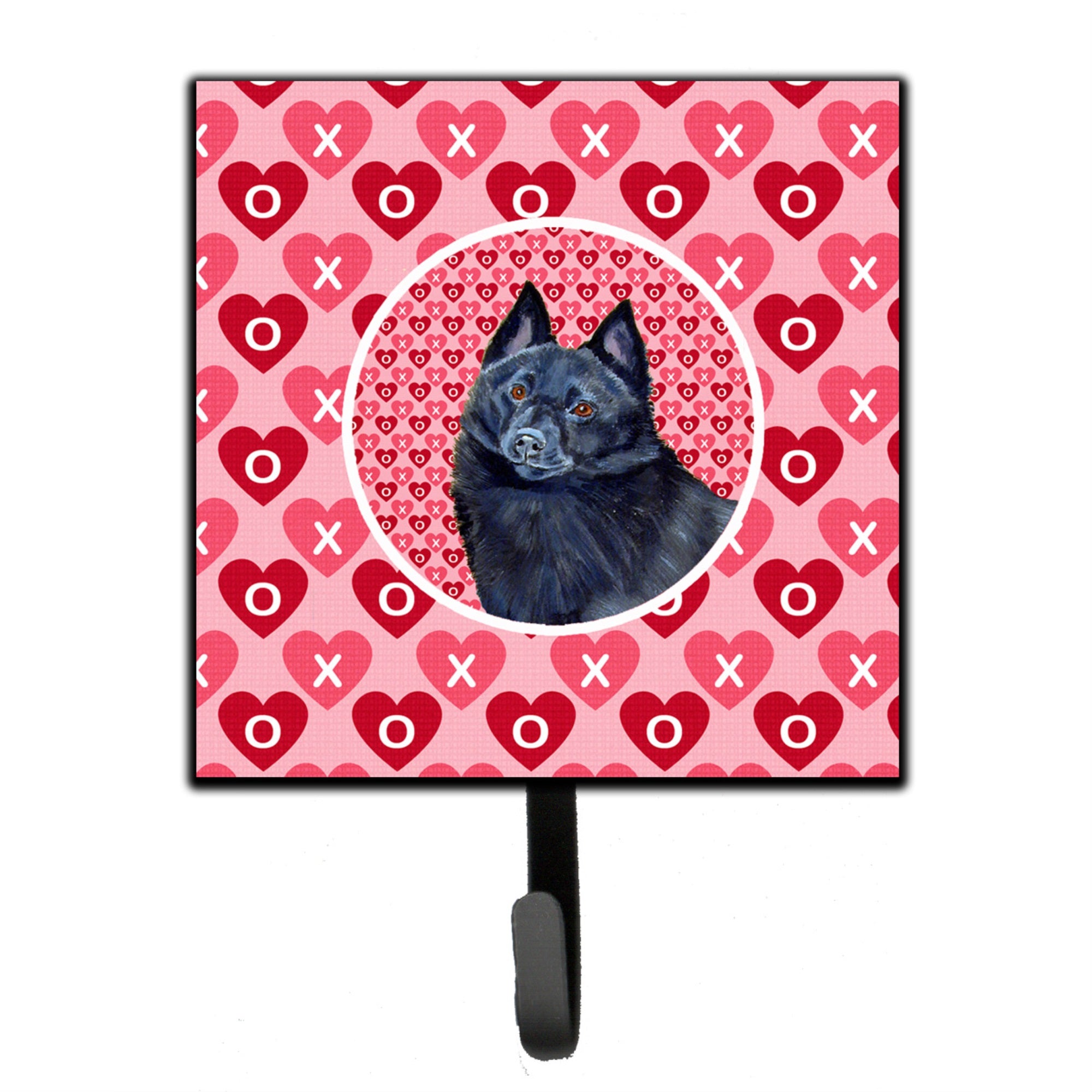 Schipperke Hearts Love And Valentine'S Day Portrait Leash Or Key Holder
