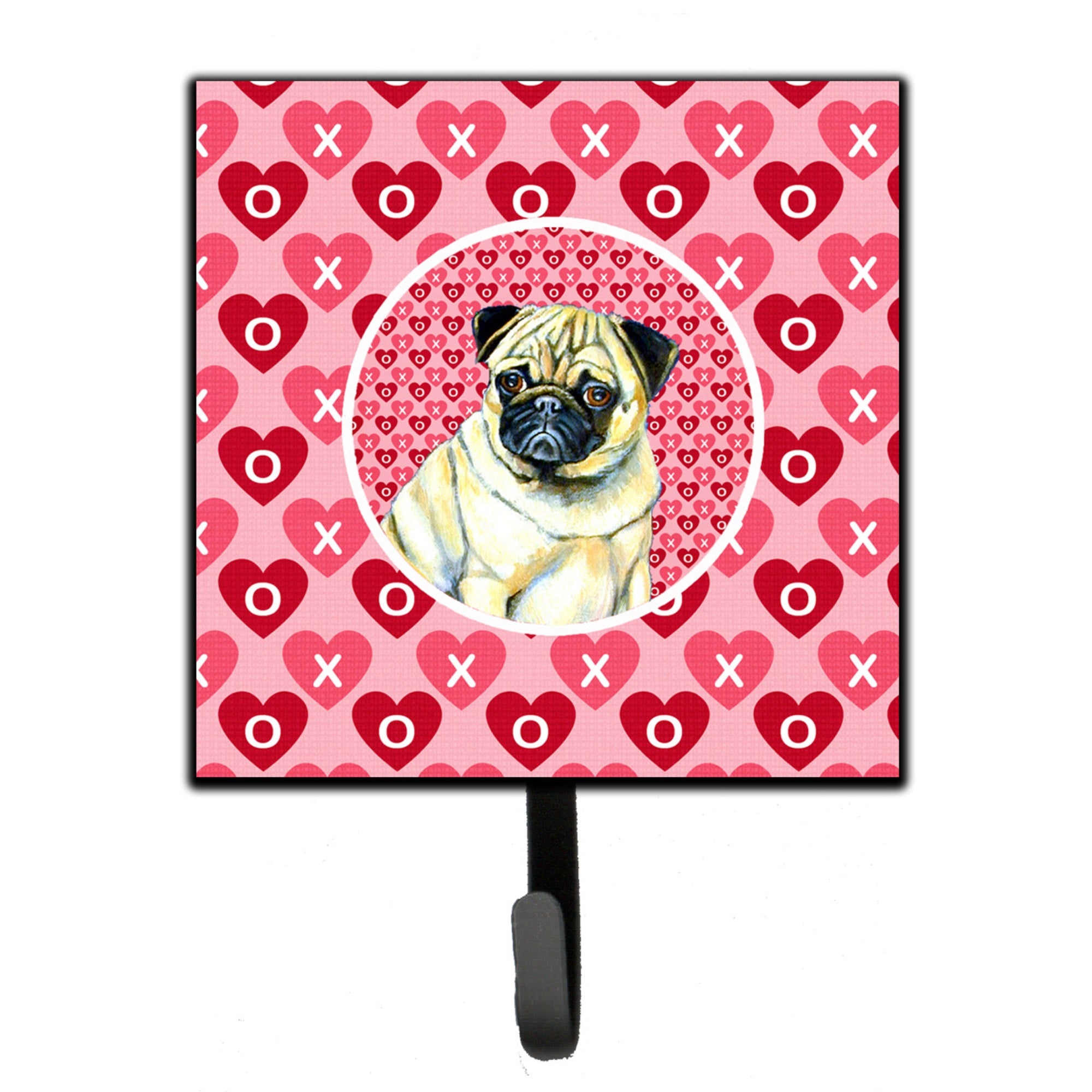 Pug Hearts Love And Valentine'S Day Portrait Leash Or Key Holder