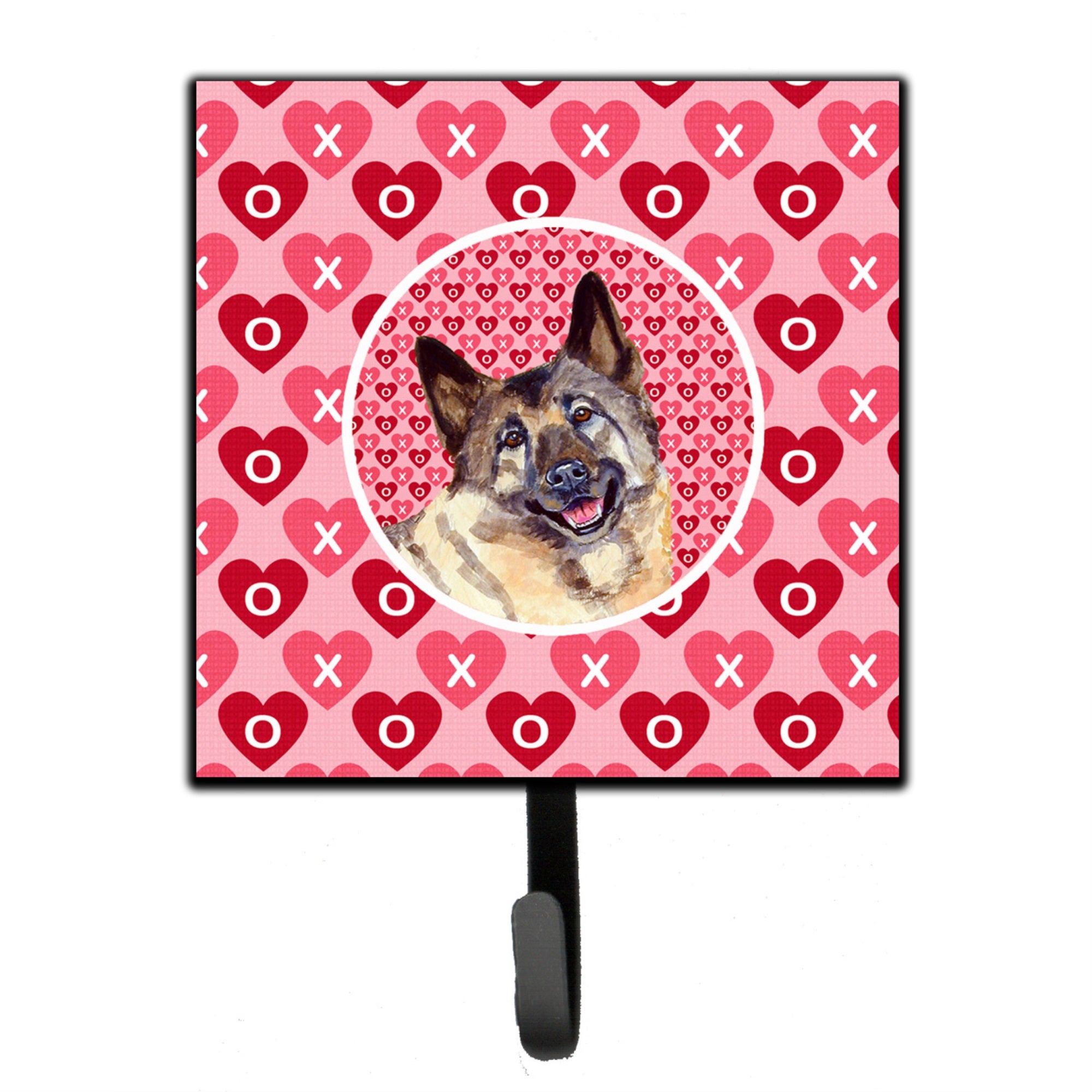 Norwegian Elkhound Hearts Love And Valentine'S Day Portrait Leash Or Key Holder