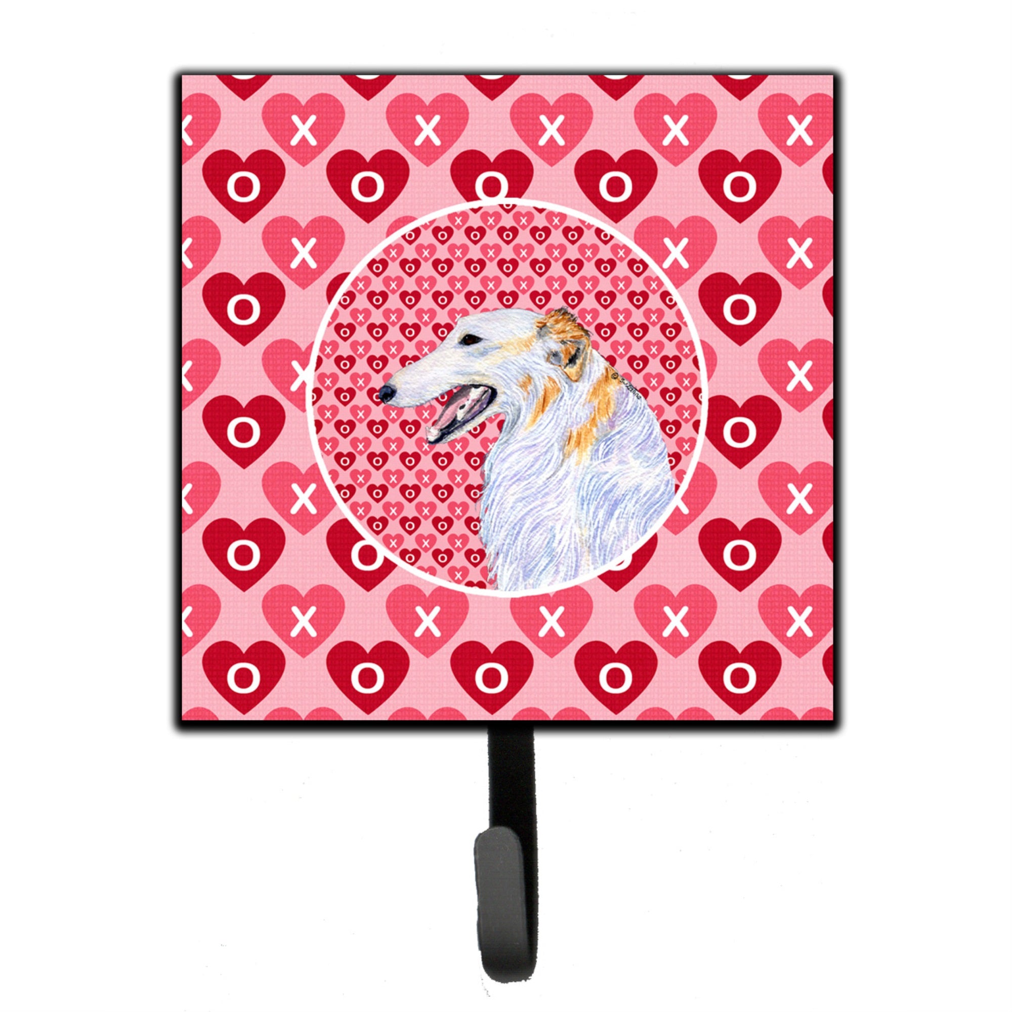 Borzoi Hearts Love And Valentine'S Day Portrait Leash Or Key Holder