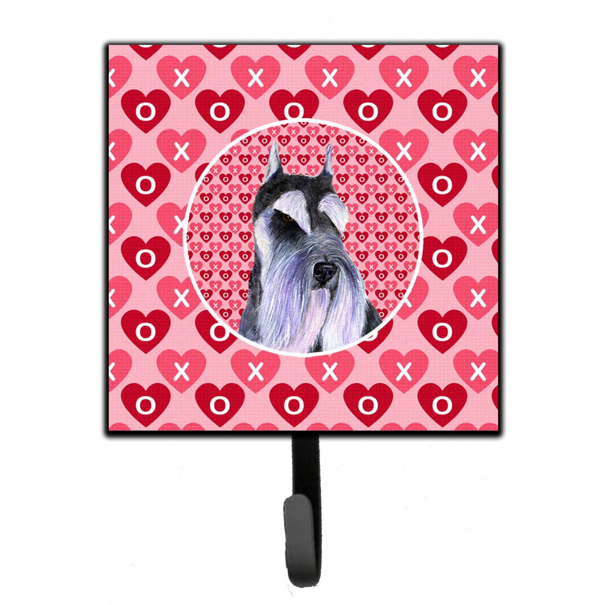 Schnauzer Hearts Love And Valentine'S Day Portrait Leash Or Key Holder