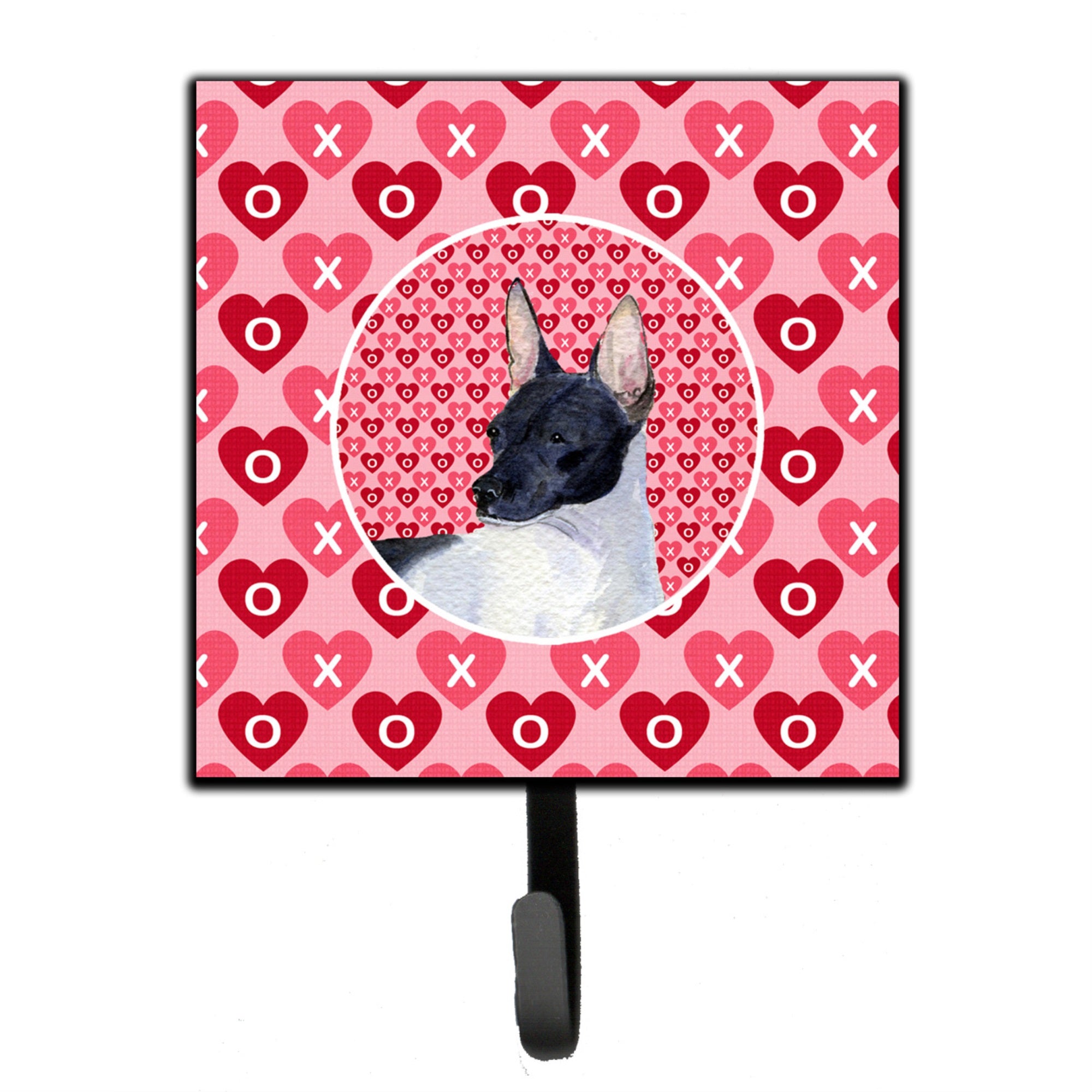 Rat Terrier Hearts Love And Valentine'S Day Portrait Leash Or Key Holder