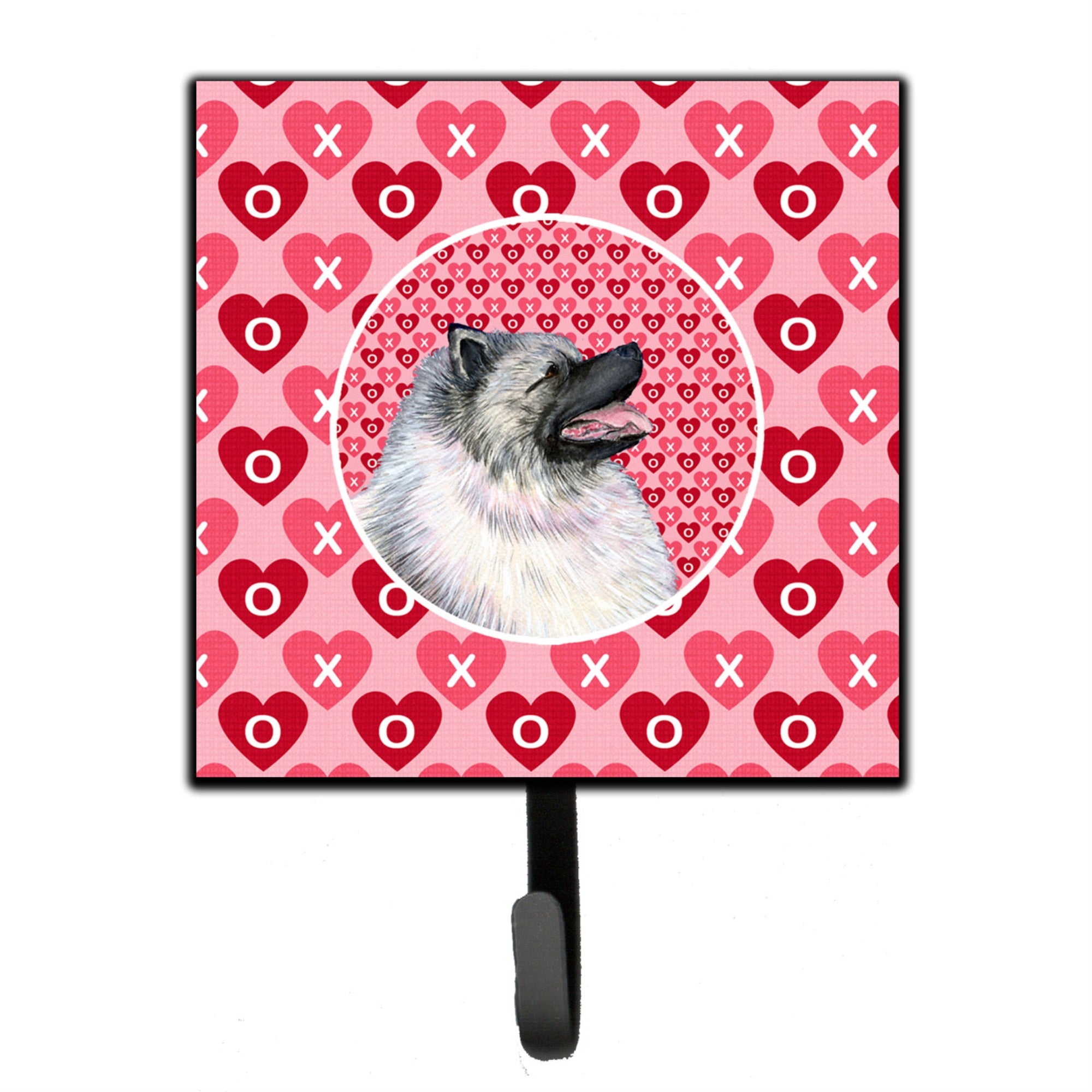 Keeshond Hearts Love And Valentine'S Day Portrait Leash Or Key Holder