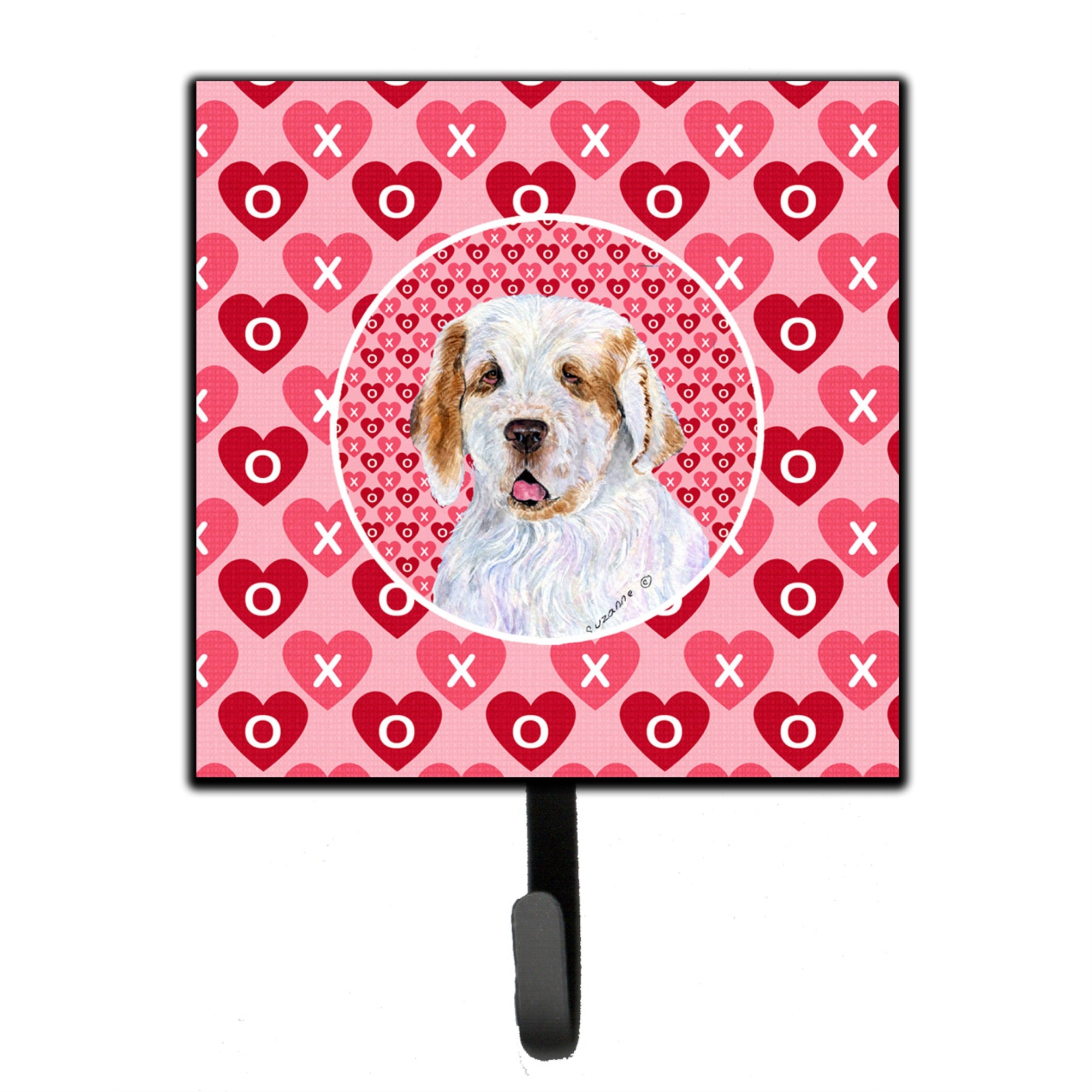 Clumber Spaniel Hearts Love And Valentine'S Day Portrait Leash Or Key Holder