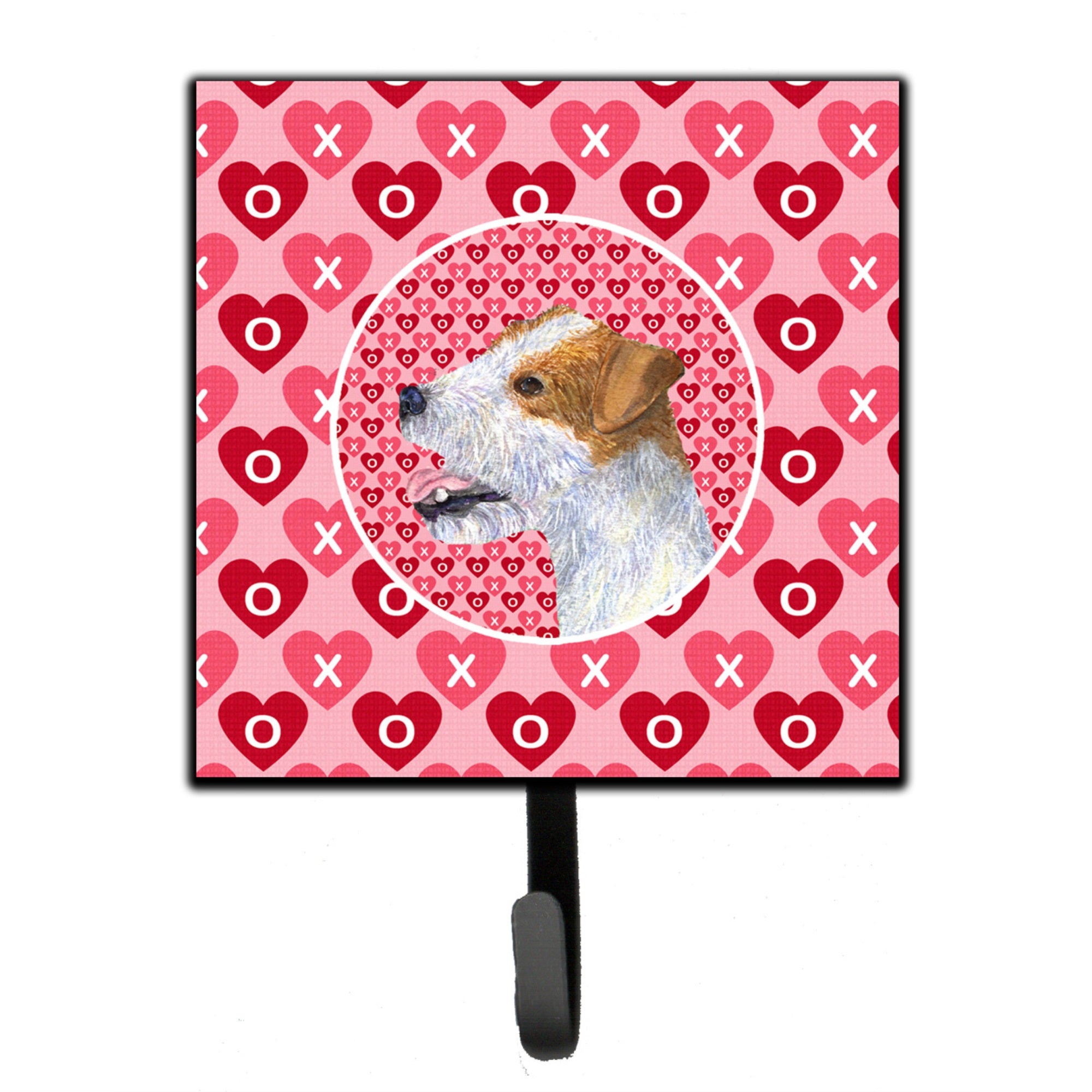 Jack Russell Terrier Hearts Love And Valentine'S Day Portrait Leash Or Key Holder
