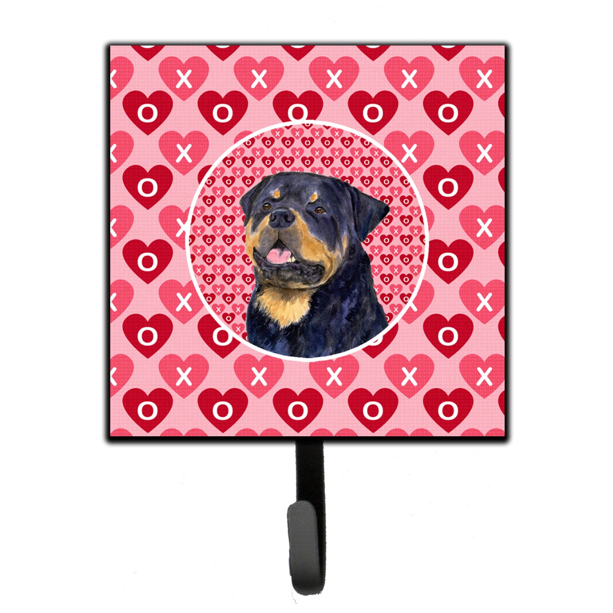 Rottweiler Hearts Love And Valentine'S Day Portrait Leash Or Key Holder