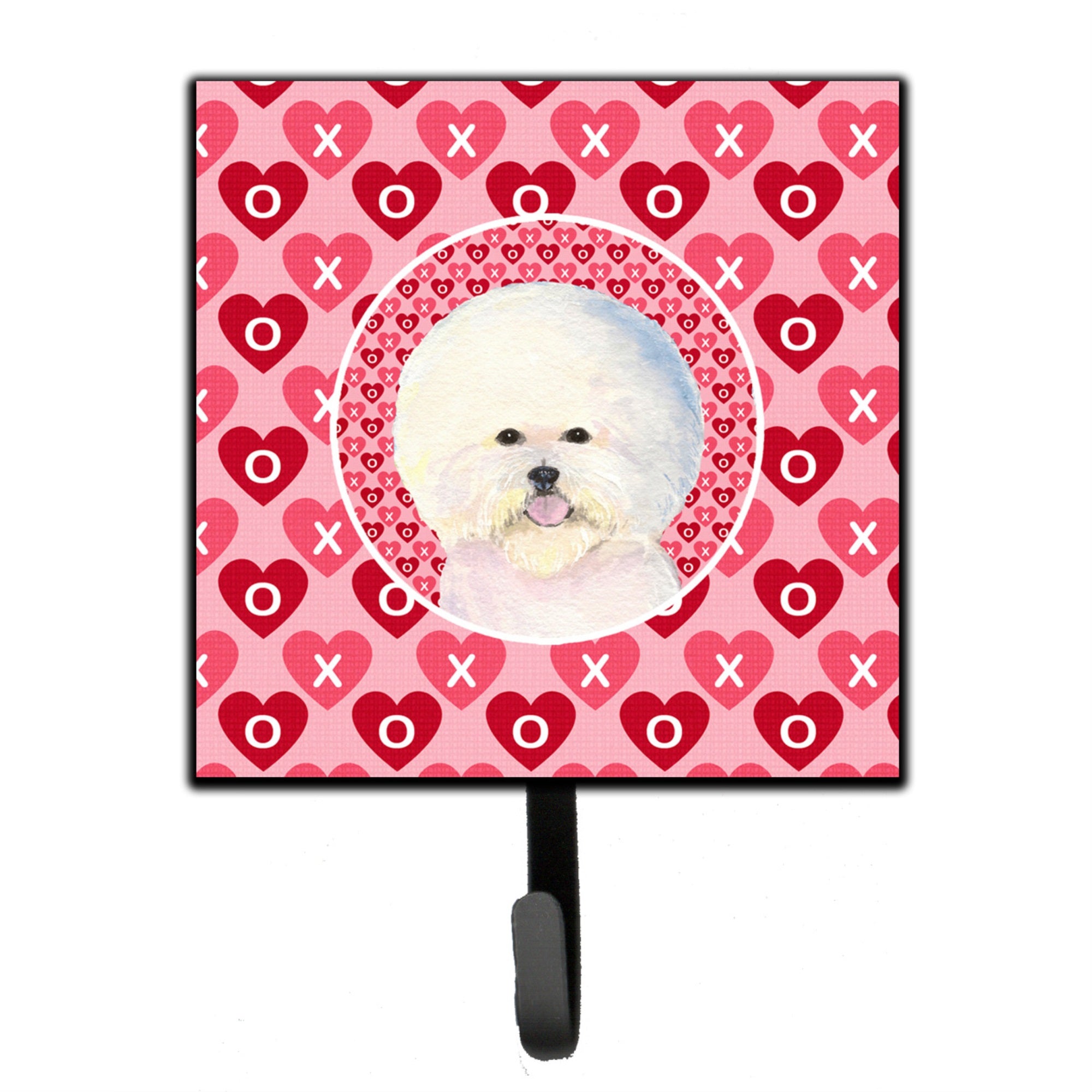 Bichon Frise Hearts Love And Valentine'S Day Portrait Leash Or Key Holder