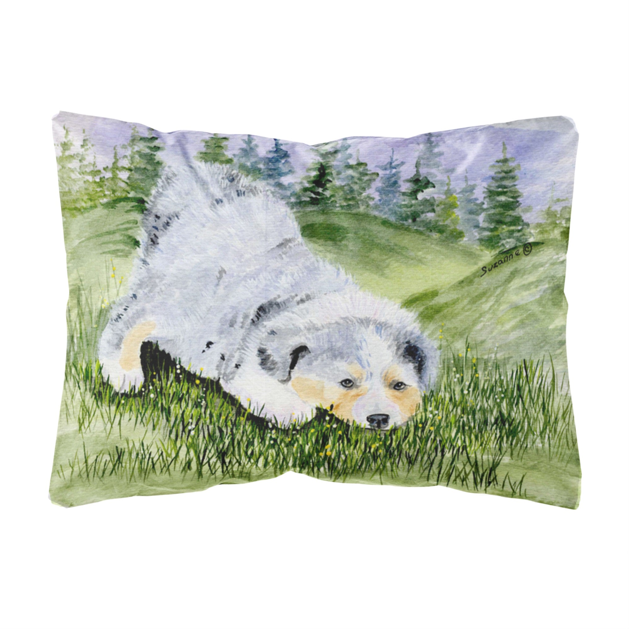 Australian Shepherd Canvas Fabric Decorative Pillow