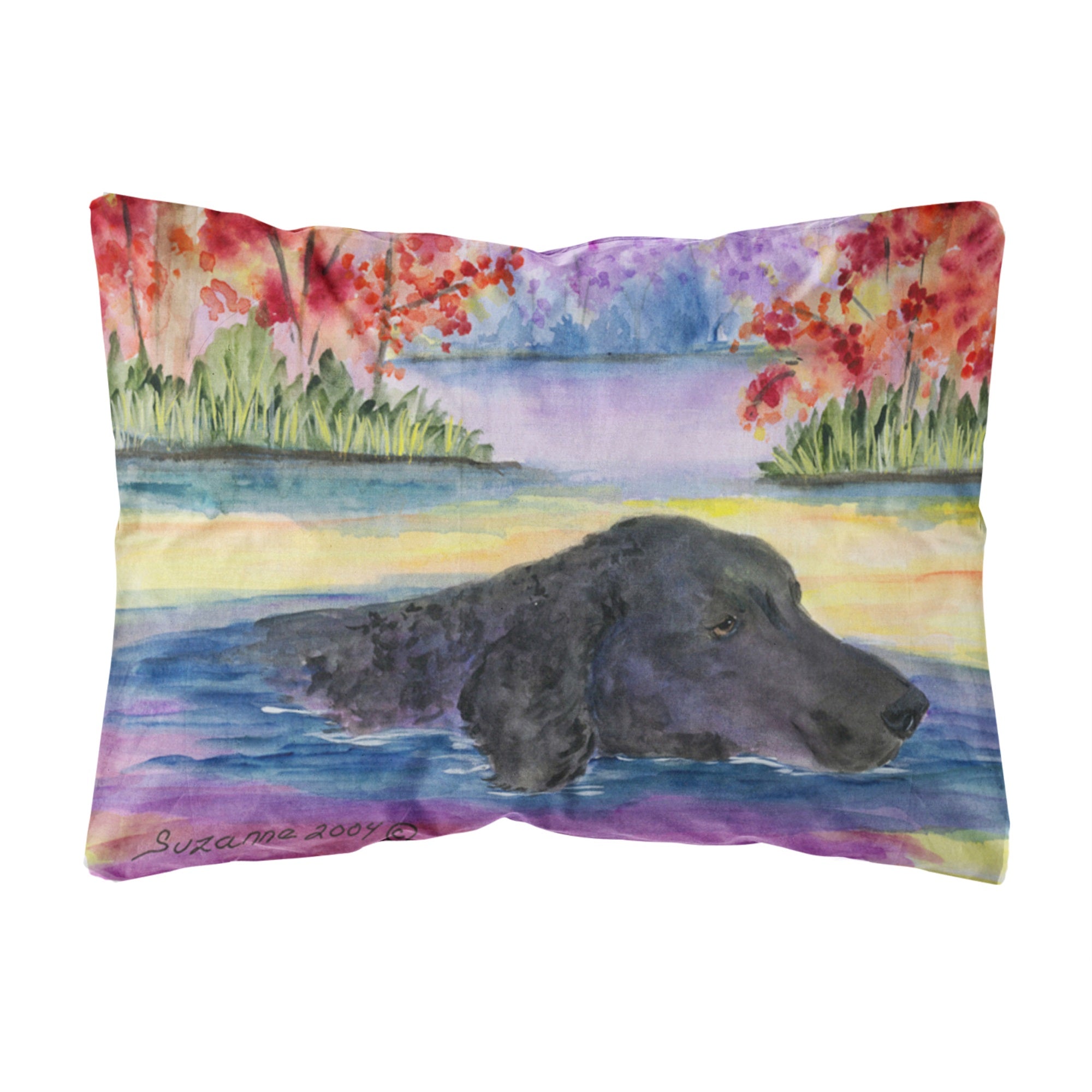 Curly Coated Retriever Canvas Fabric Decorative Pillow