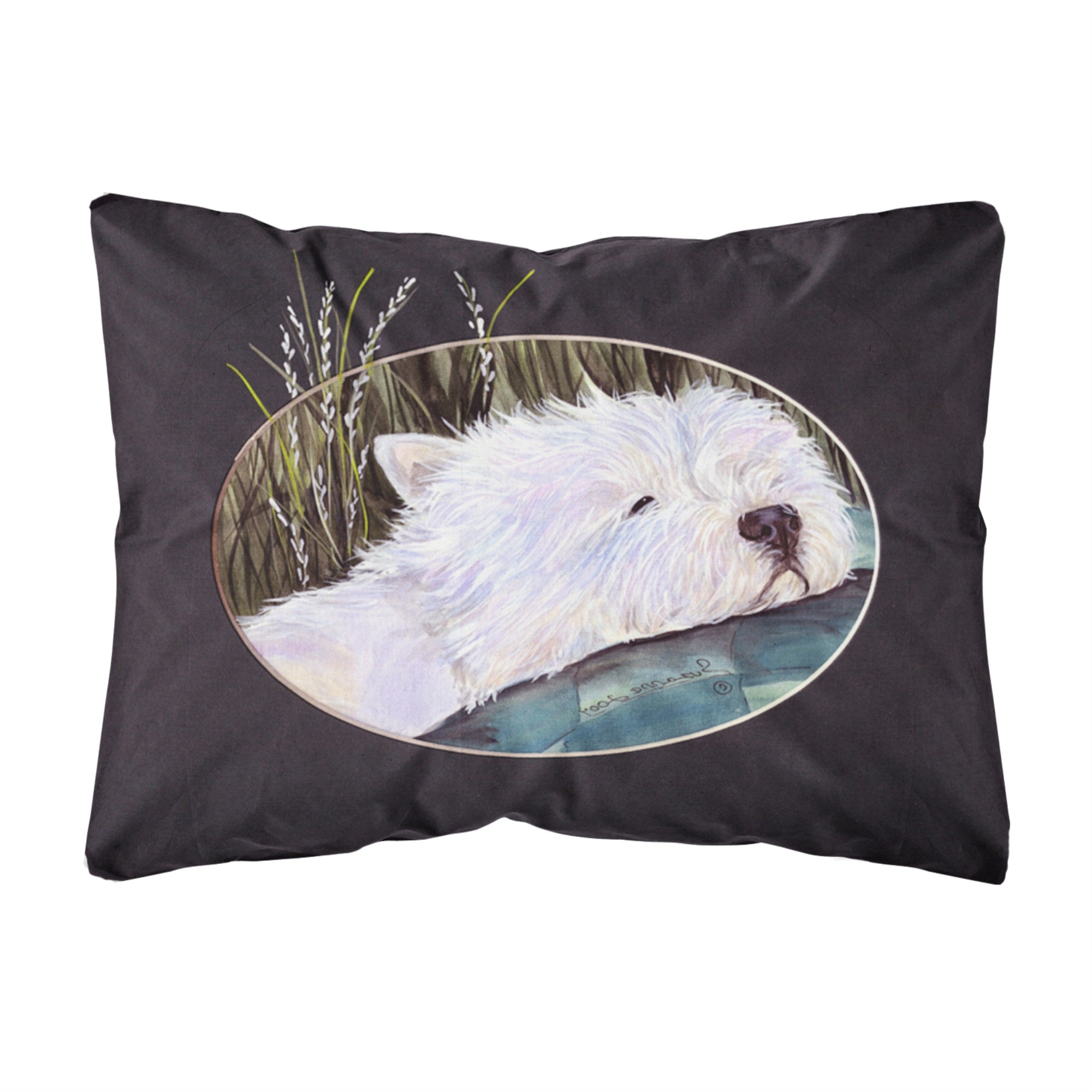Westie Canvas Fabric Decorative Pillow