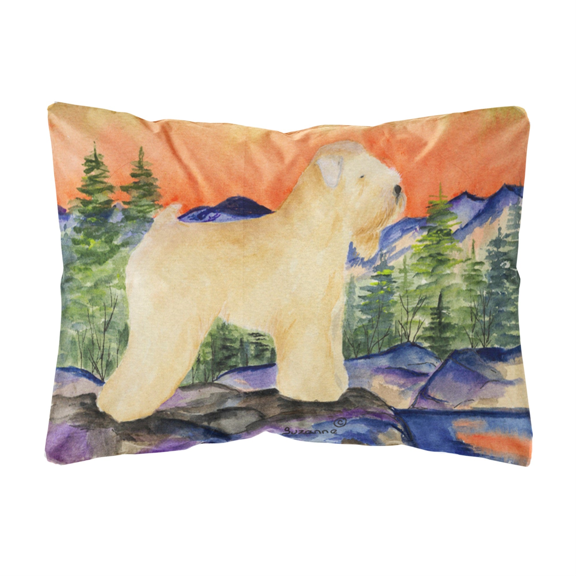 Wheaten Terrier Soft Coated Canvas Fabric Decorative Pillow