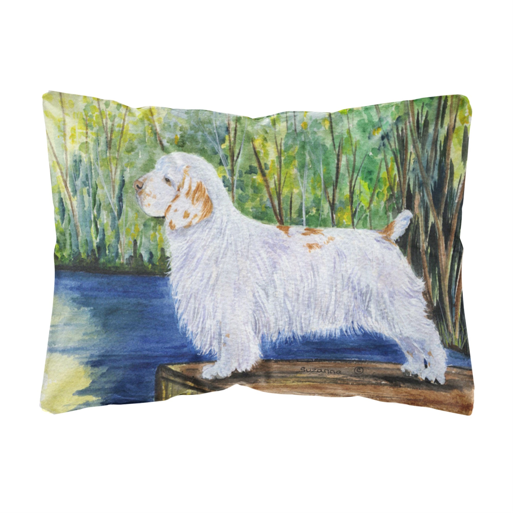 Clumber Spaniel Canvas Fabric Decorative Pillow