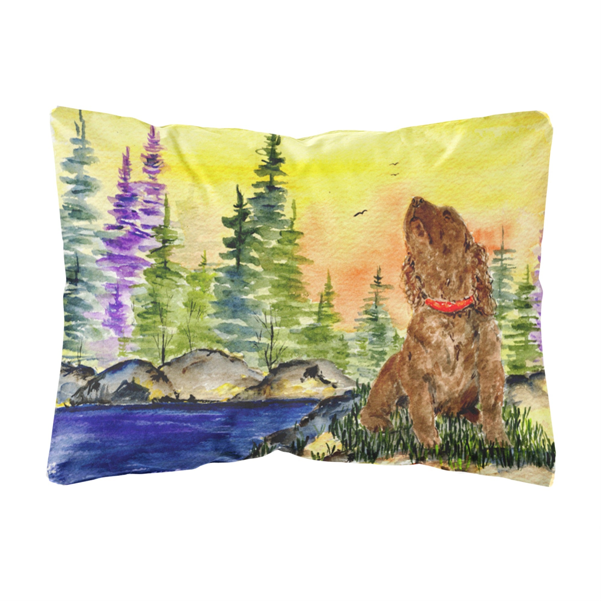 American Water Spaniel Canvas Fabric Decorative Pillow