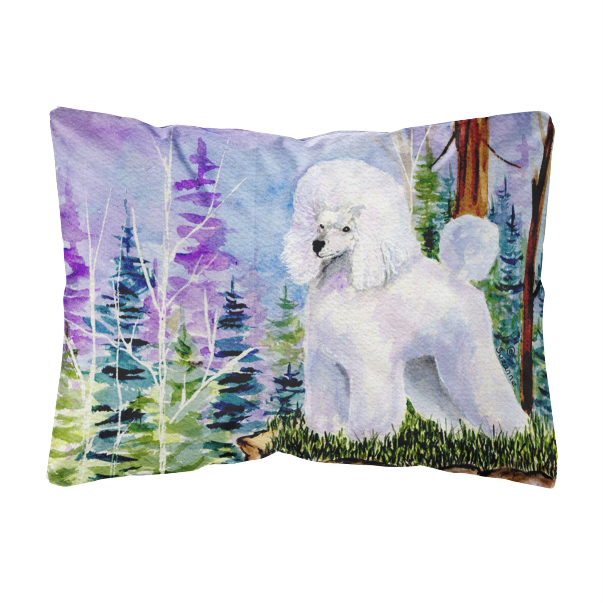 Poodle Canvas Fabric Decorative Pillow
