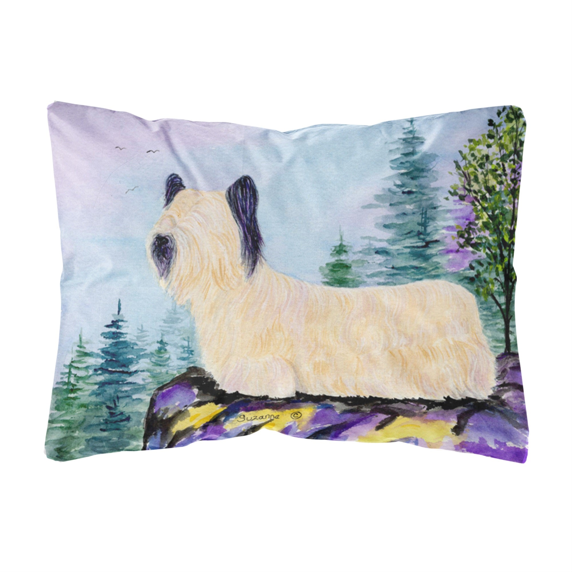Skye Terrier Canvas Fabric Decorative Pillow
