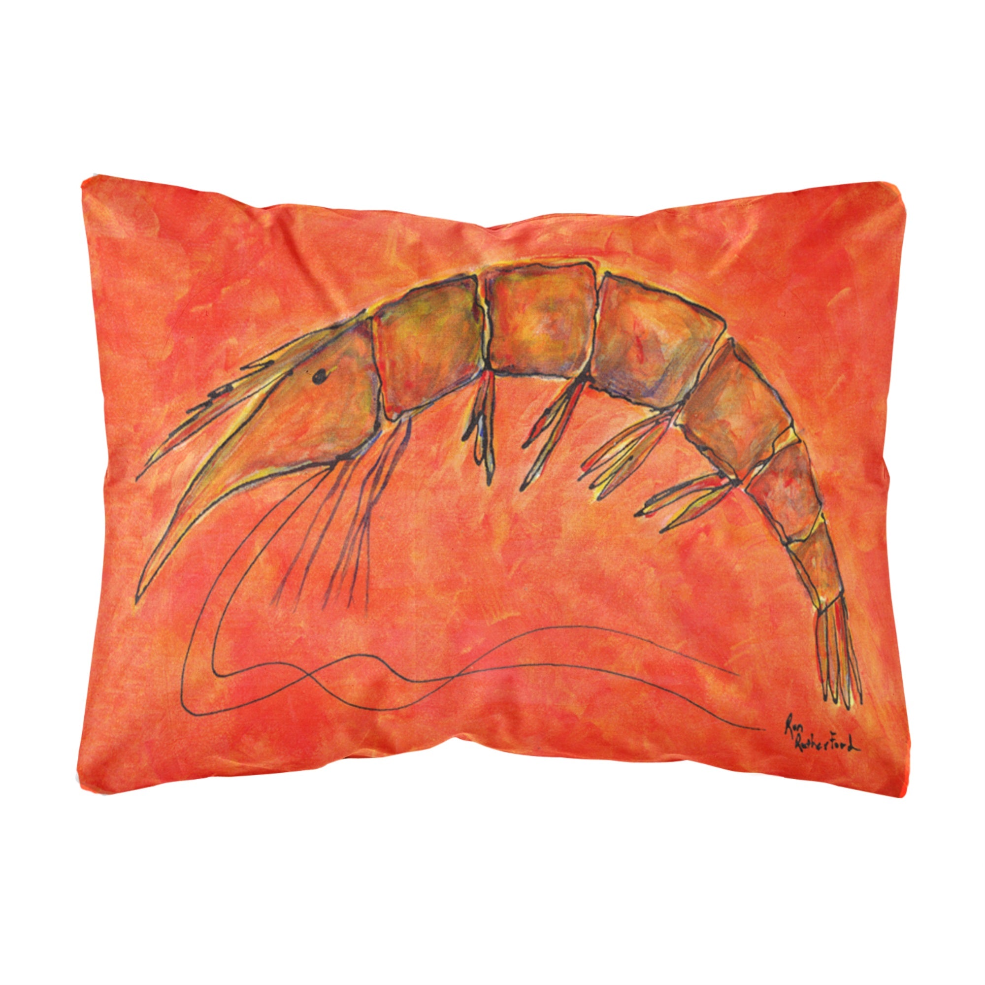 Shrimp Canvas Fabric Decorative Pillow